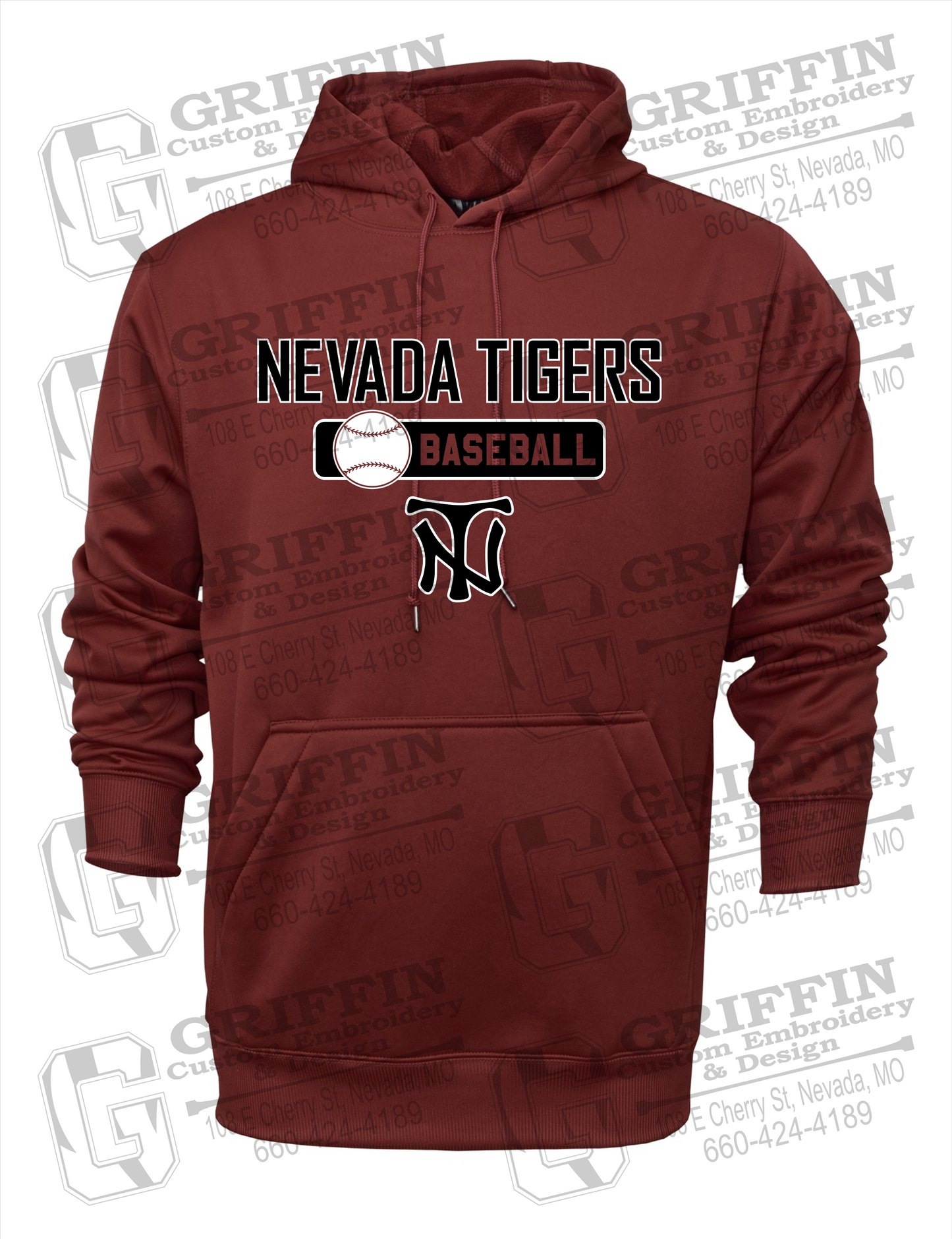 Performance Fleece Hoodie - Baseball - Nevada Tigers 24-S