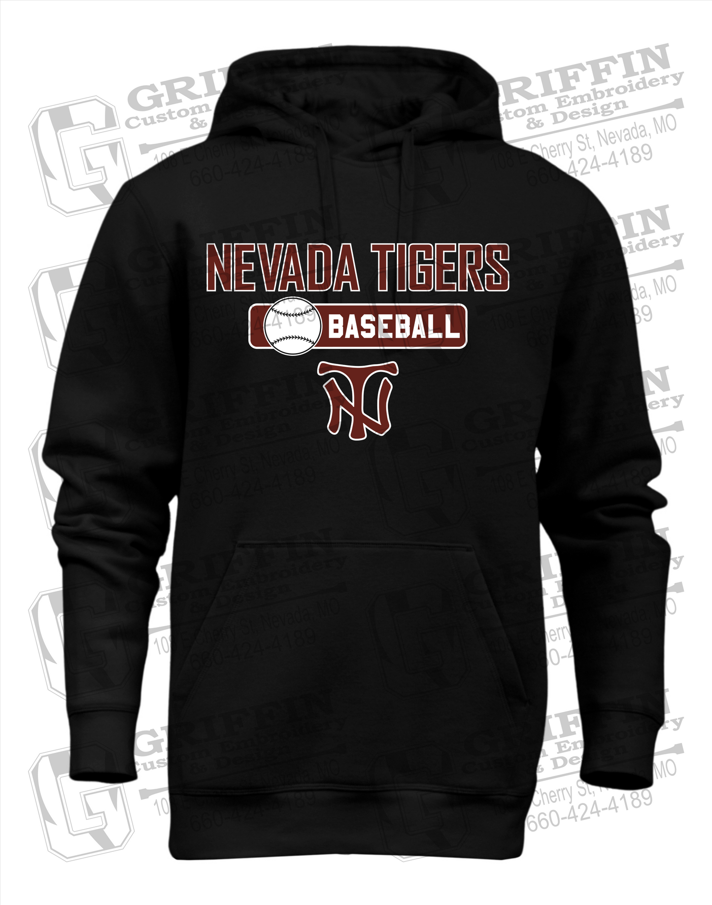 Heavyweight Fleece Hoodie - Baseball - Nevada Tigers 24-S