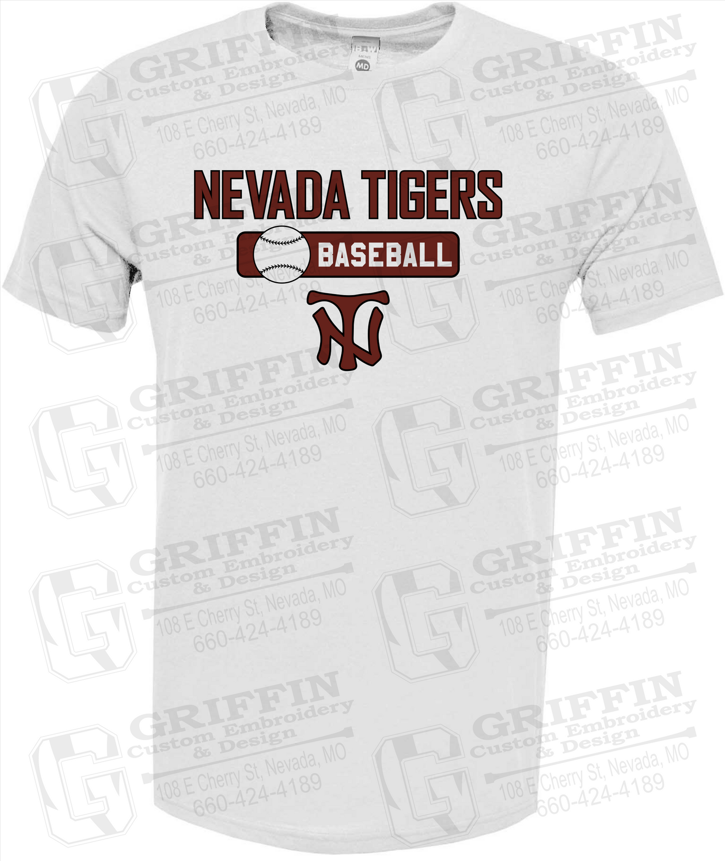 Soft-Tek Short Sleeve T-Shirt - Baseball - Nevada Tigers 24-S