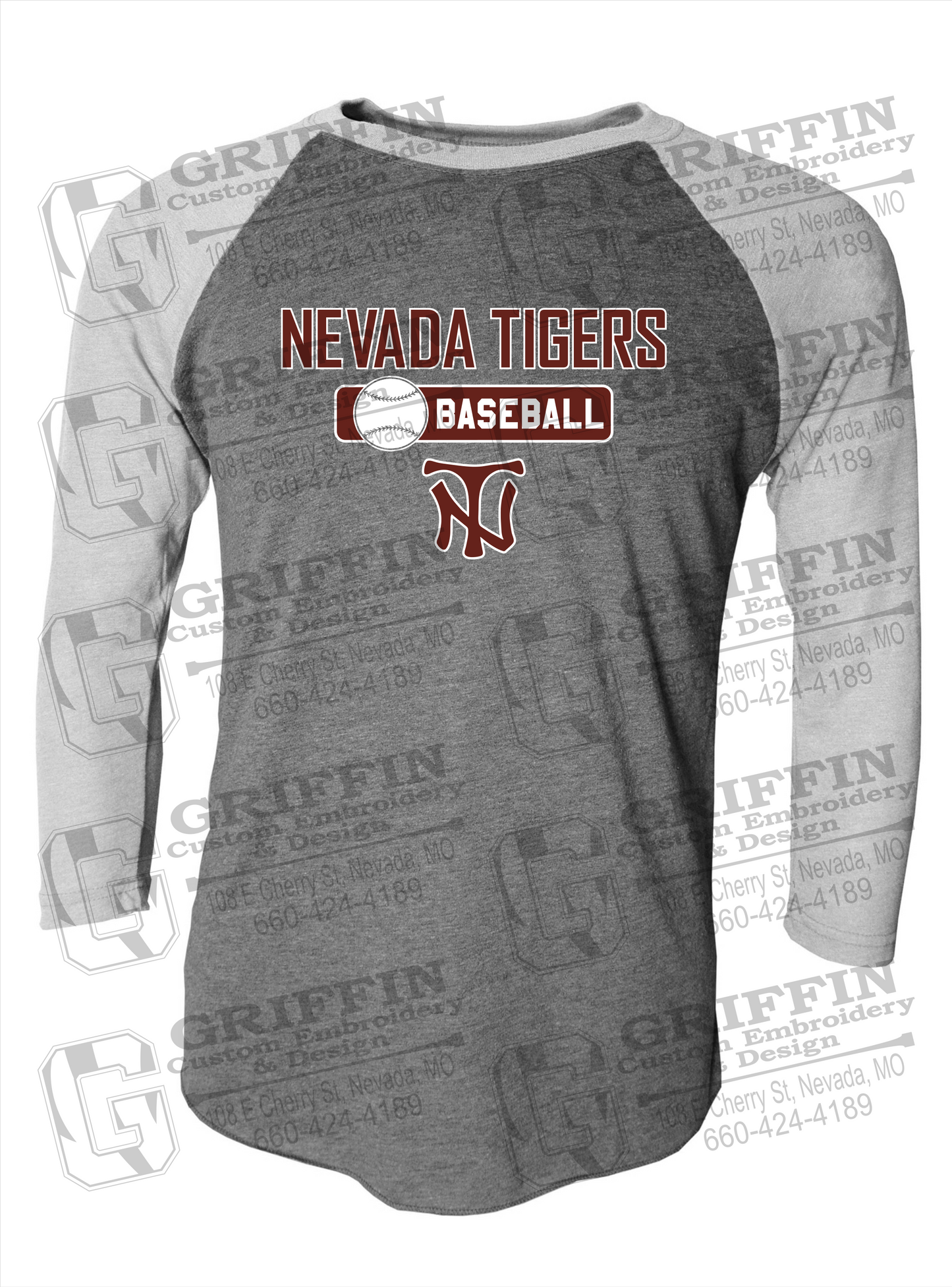 Nevada Tigers 24-S Raglan Sleeve T-Shirt - Baseball