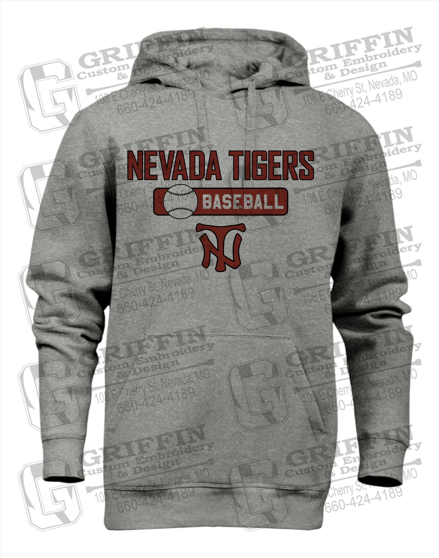 Heavyweight Fleece Hoodie - Baseball - Nevada Tigers 24-S