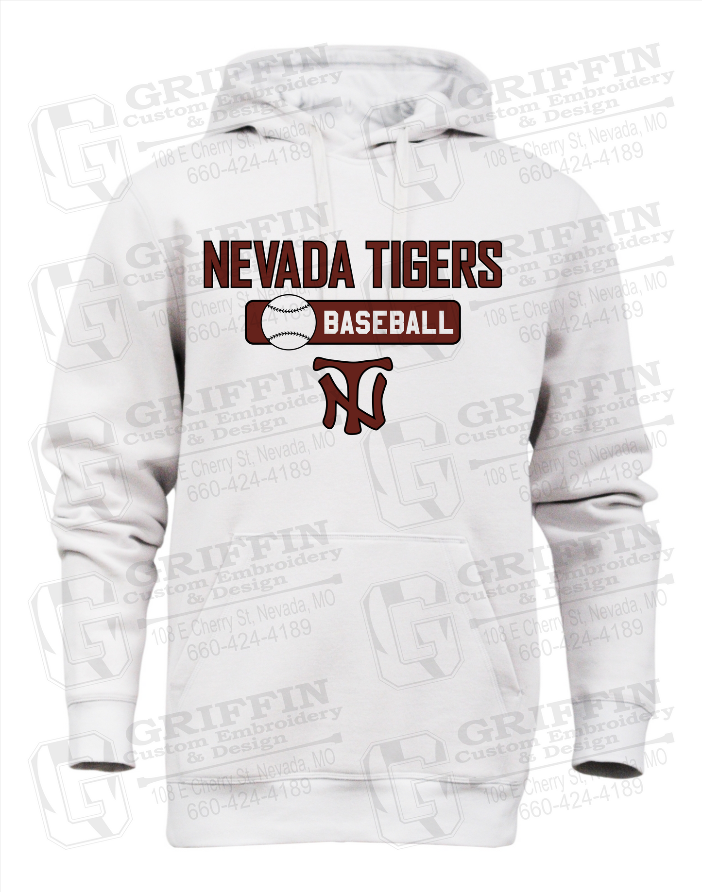 Heavyweight Fleece Hoodie - Baseball - Nevada Tigers 24-S