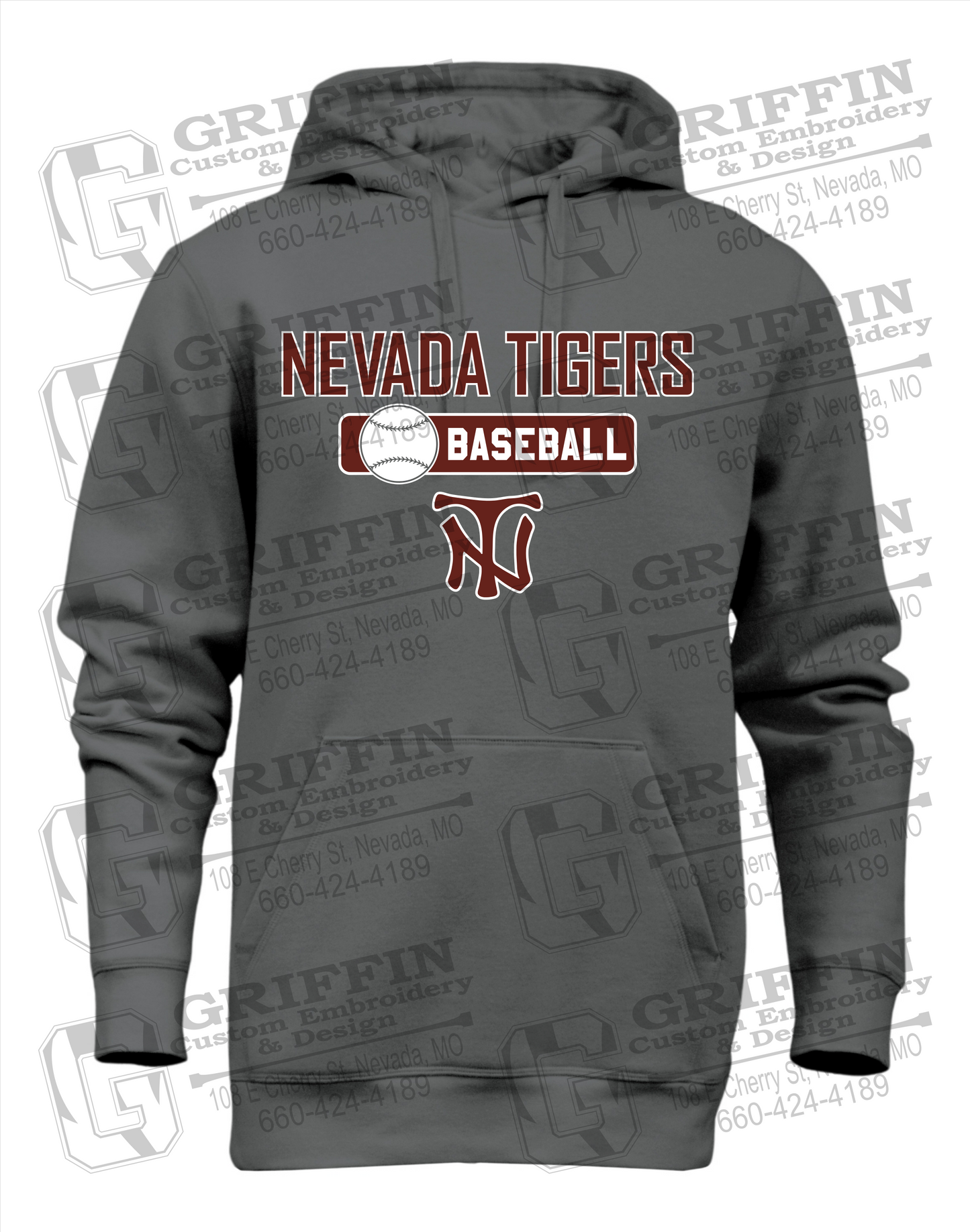 Heavyweight Fleece Hoodie - Baseball - Nevada Tigers 24-S