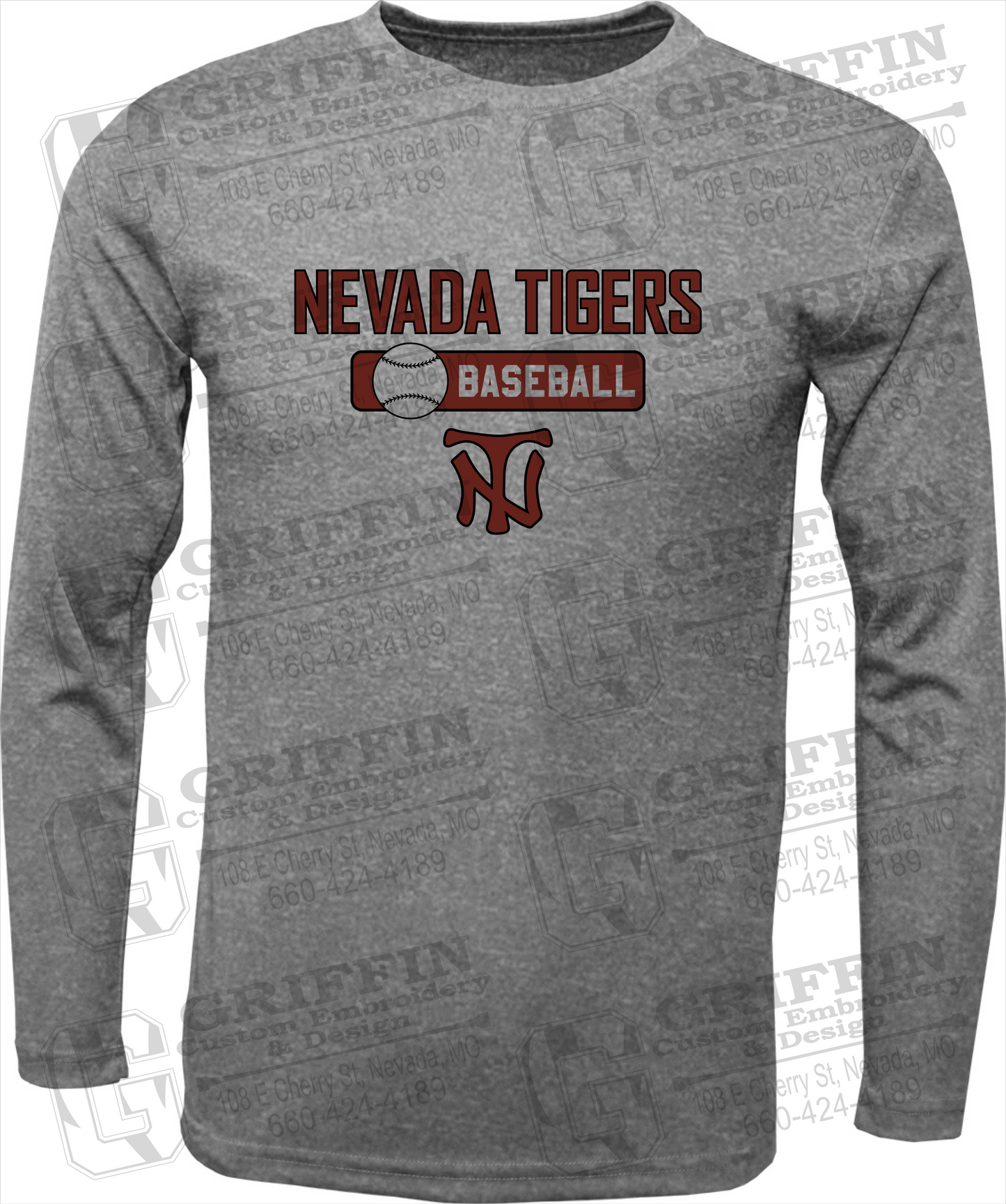 Dry-Fit Long Sleeve T-Shirt - Baseball - Nevada Tigers 24-S