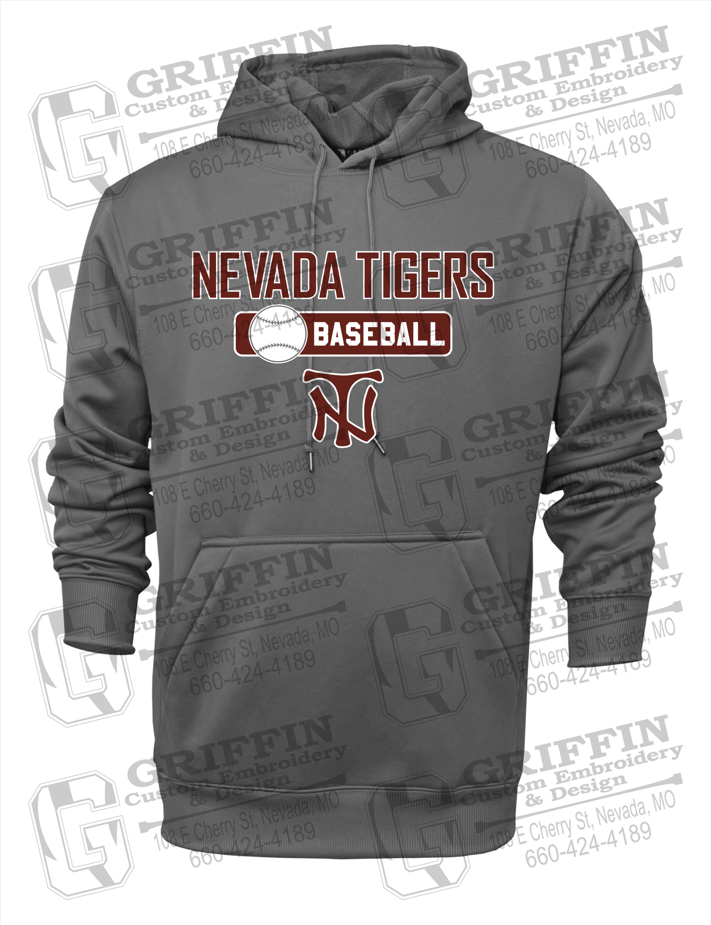 Performance Fleece Hoodie - Baseball - Nevada Tigers 24-S