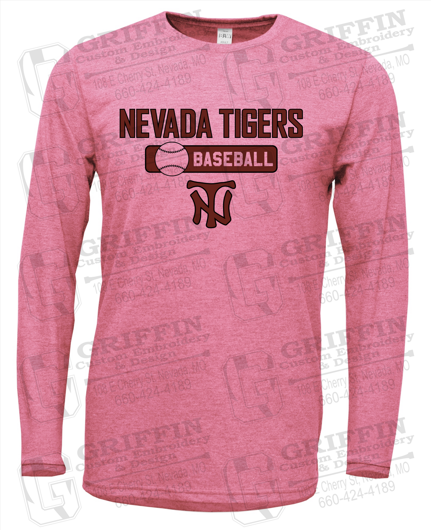 Soft-Tek Long Sleeve T-Shirt - Baseball - Nevada Tigers 24-S