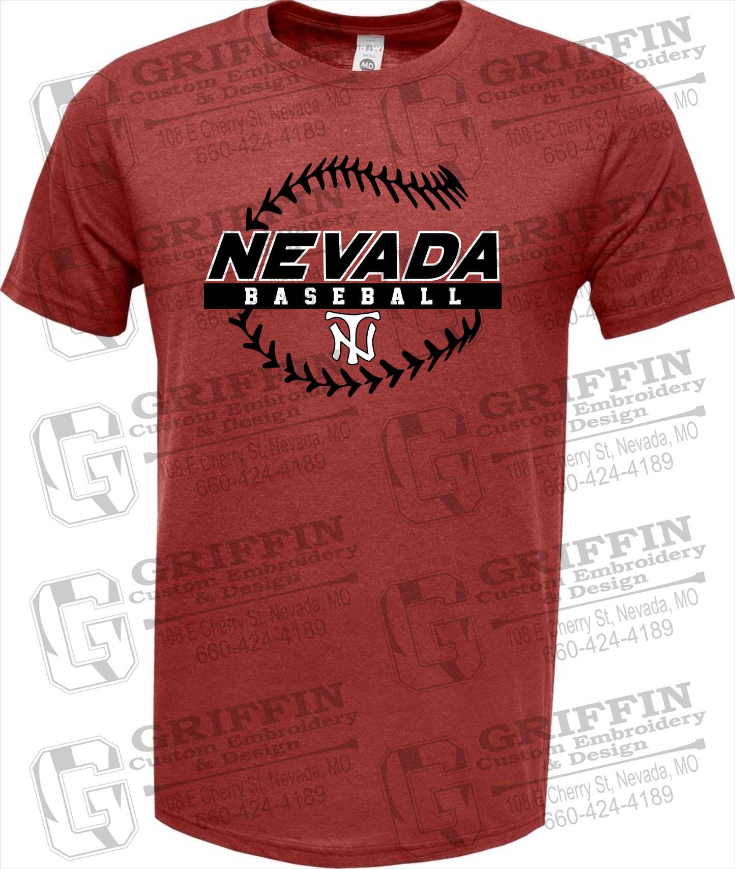 Soft-Tek Short Sleeve T-Shirt - Baseball - Nevada Tigers 24-T