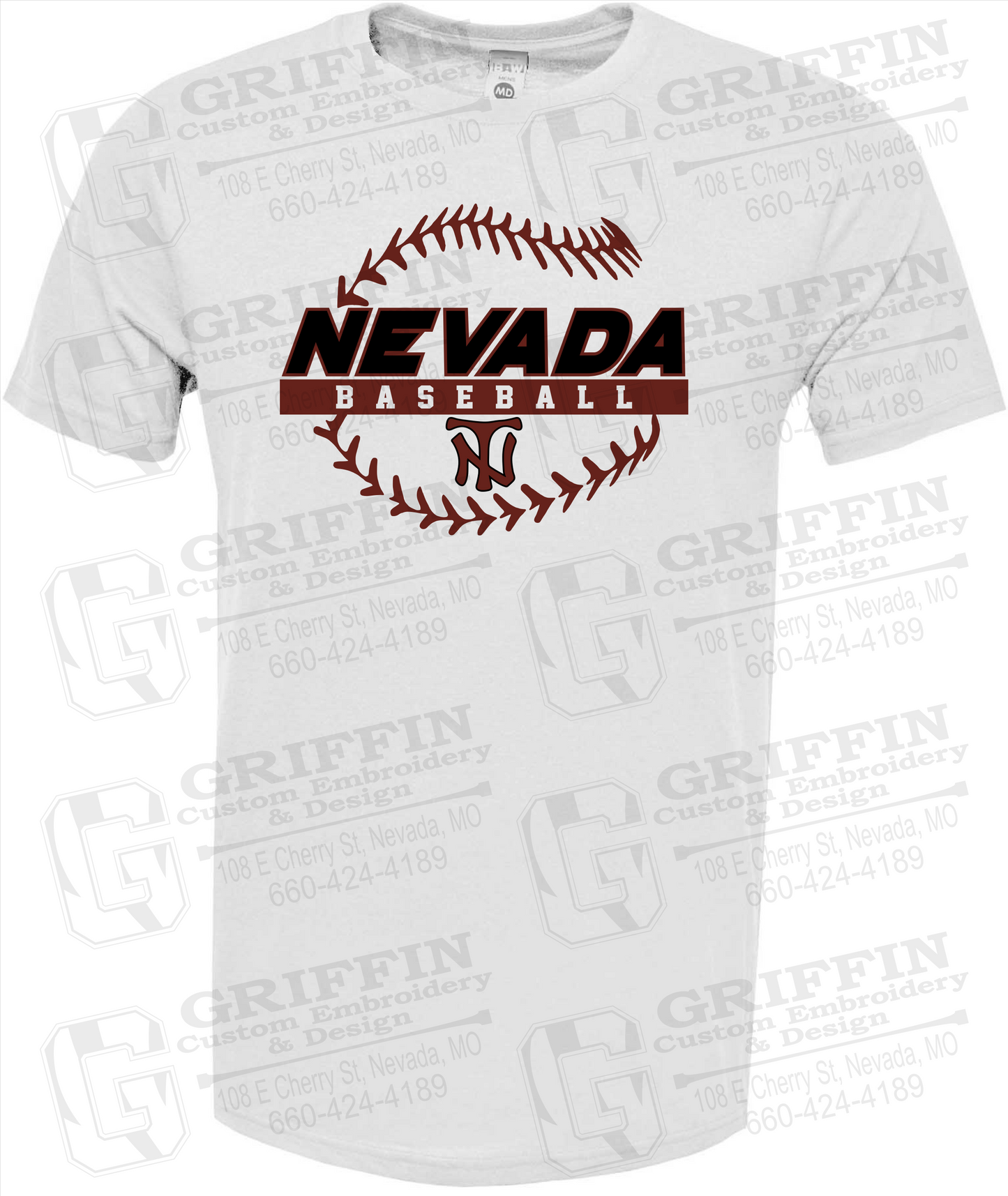 Soft-Tek Short Sleeve T-Shirt - Baseball - Nevada Tigers 24-T