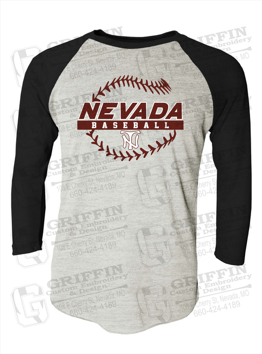 Tri-Blend Raglan Sleeve T-Shirt - Baseball - Nevada Tigers 24-T