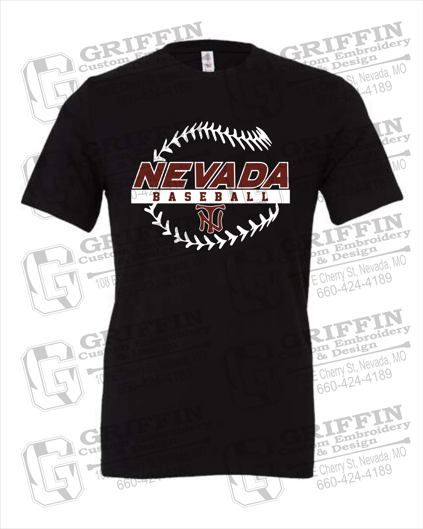 Nevada Tigers 24-T 100% Cotton Short Sleeve T-Shirt - Baseball