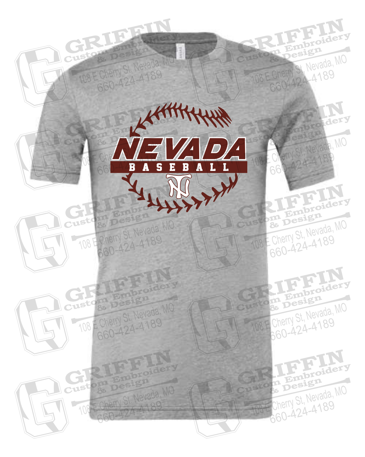 Cotton Short Sleeve T-Shirt - Baseball - Nevada Tigers 24-T