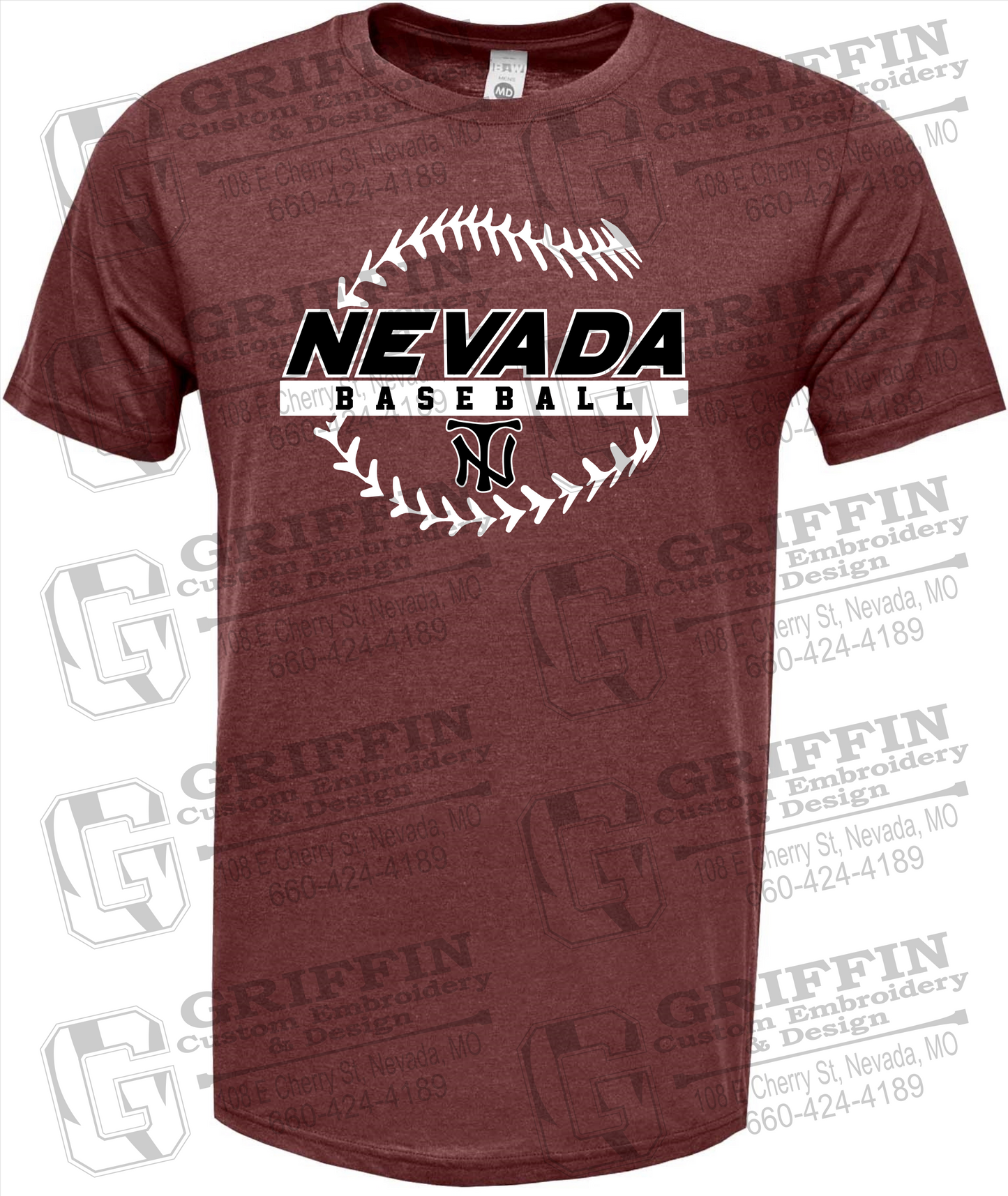 Soft-Tek Short Sleeve T-Shirt - Baseball - Nevada Tigers 24-T