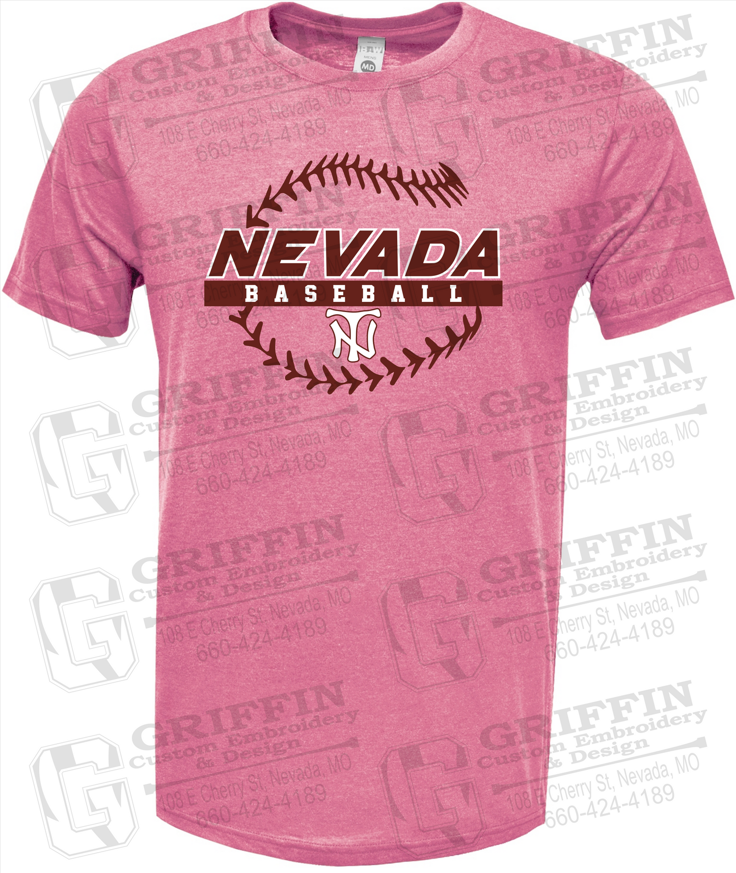 Soft-Tek Short Sleeve T-Shirt - Baseball - Nevada Tigers 24-T