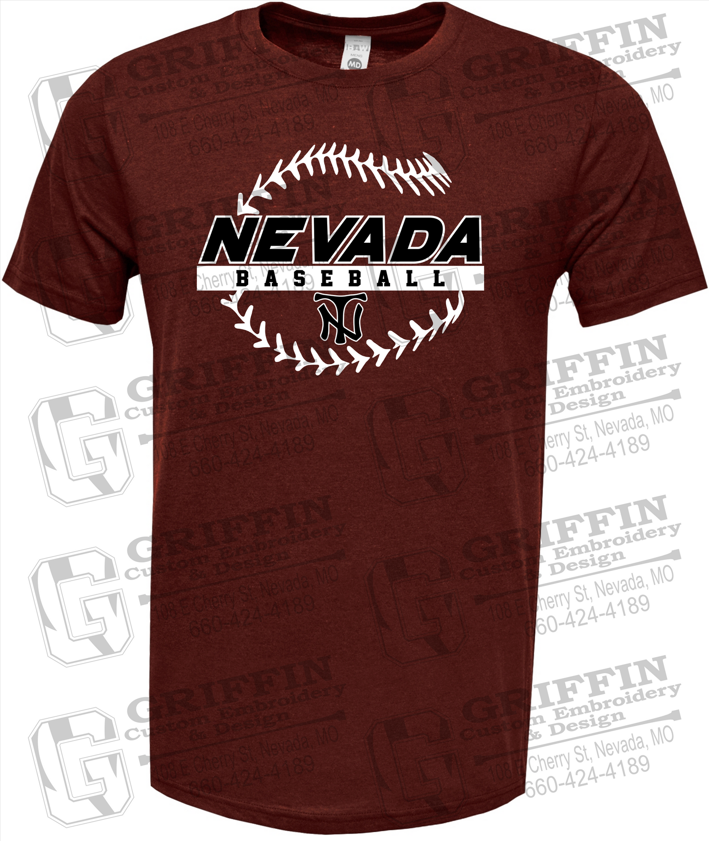 Soft-Tek Short Sleeve T-Shirt - Baseball - Nevada Tigers 24-T