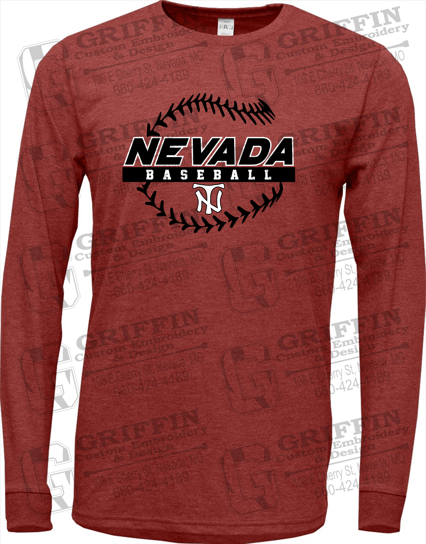 Soft-Tek Long Sleeve T-Shirt - Baseball - Nevada Tigers 24-T