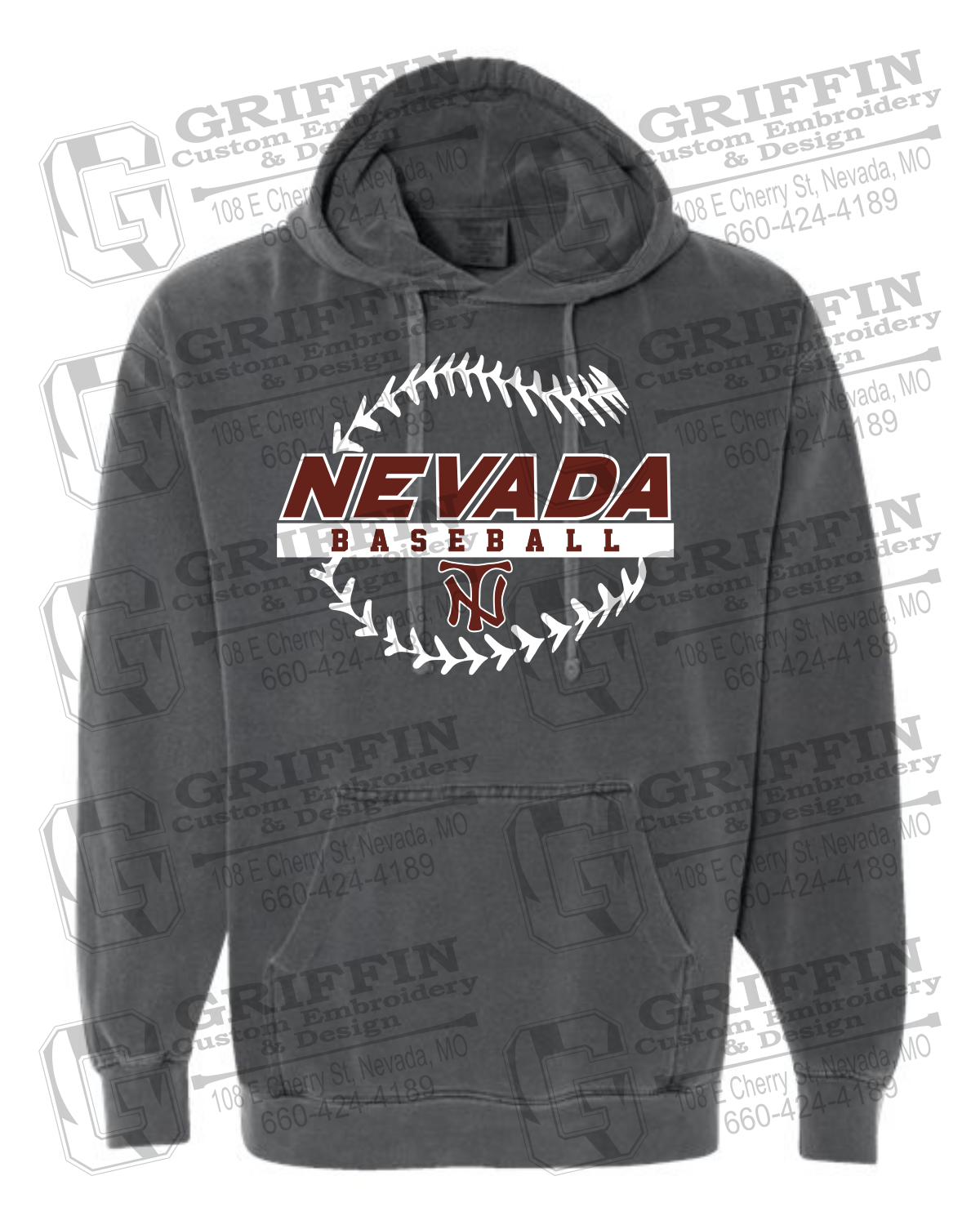 Comfort Colors Hoodie - Baseball - Nevada Tigers 24-T