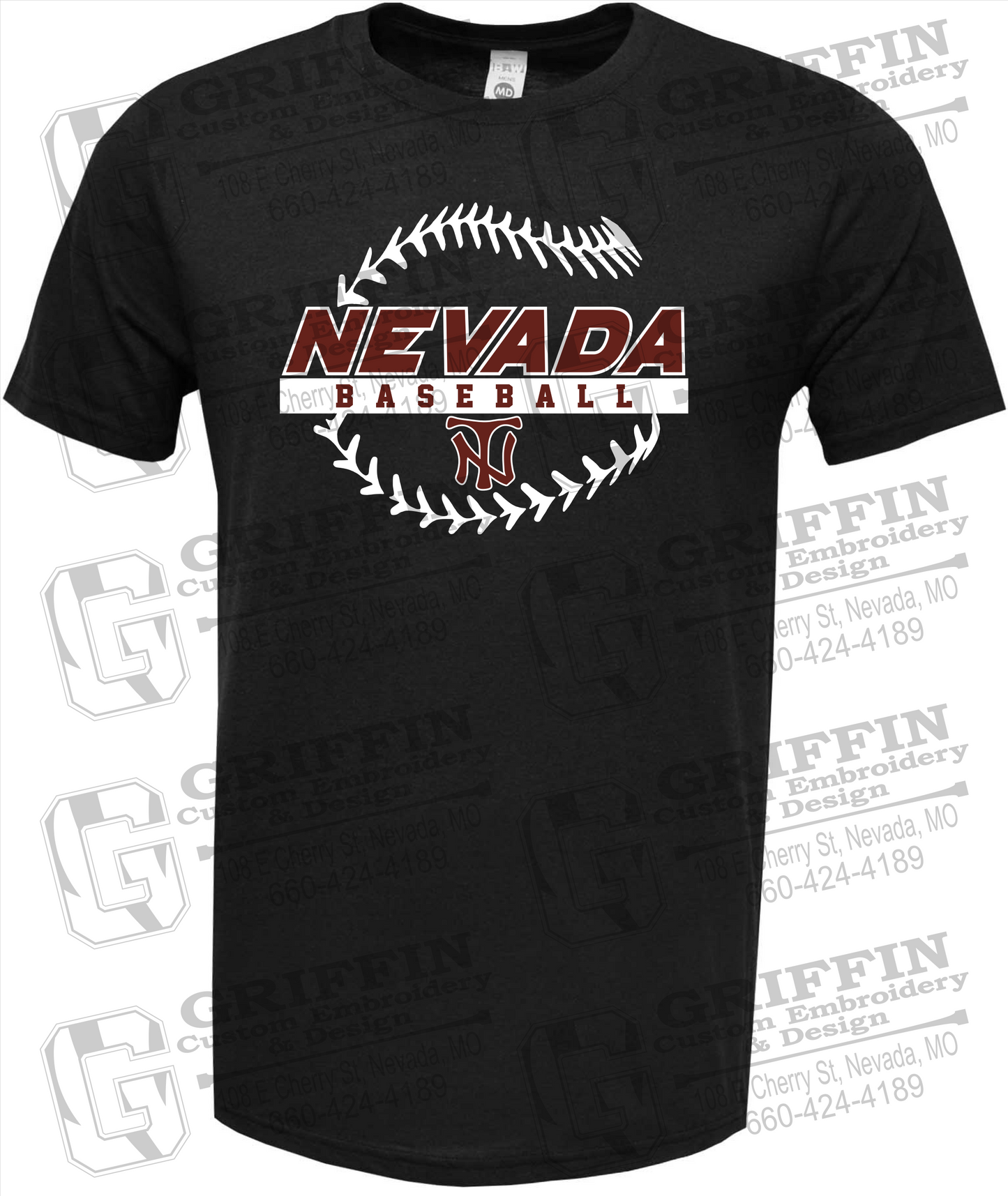 Soft-Tek Short Sleeve T-Shirt - Baseball - Nevada Tigers 24-T