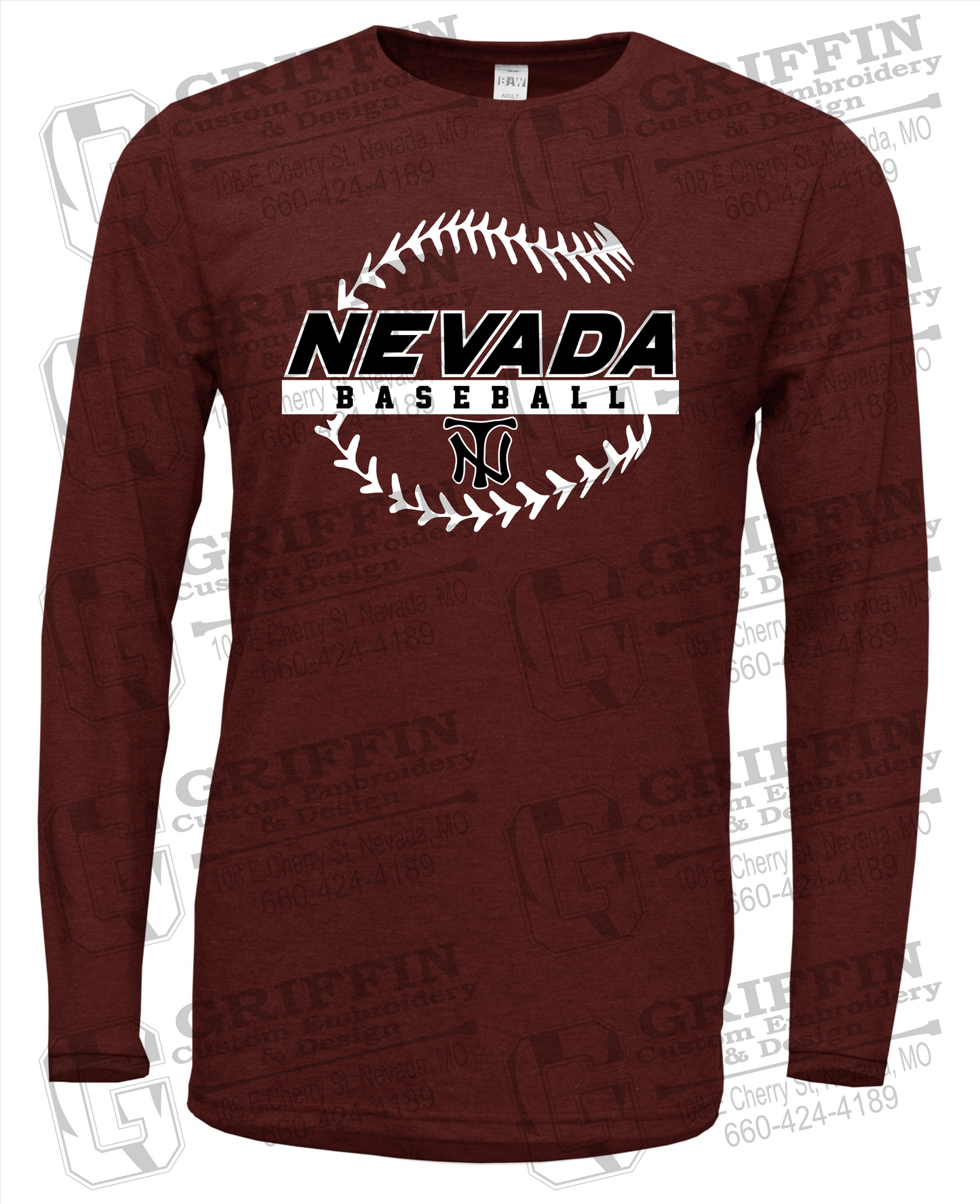 Soft-Tek Long Sleeve T-Shirt - Baseball - Nevada Tigers 24-T