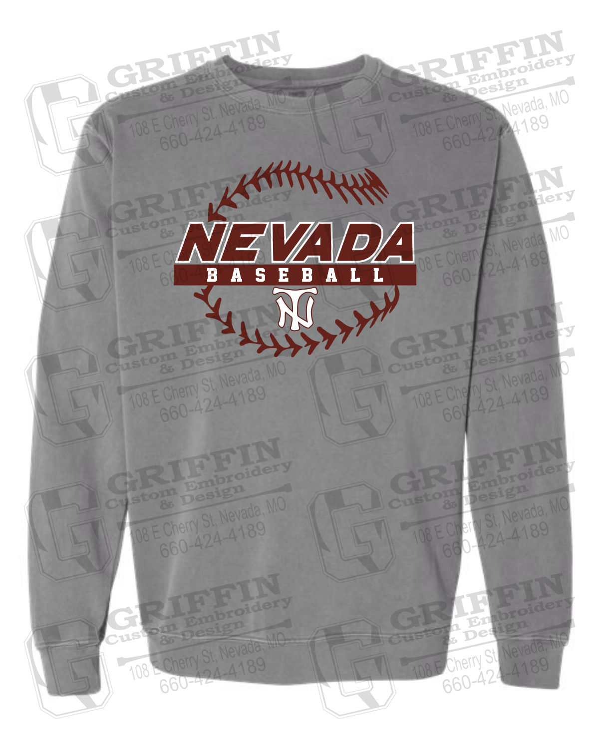 Comfort Colors Crewneck Sweatshirt - Baseball - Nevada Tigers 24-T
