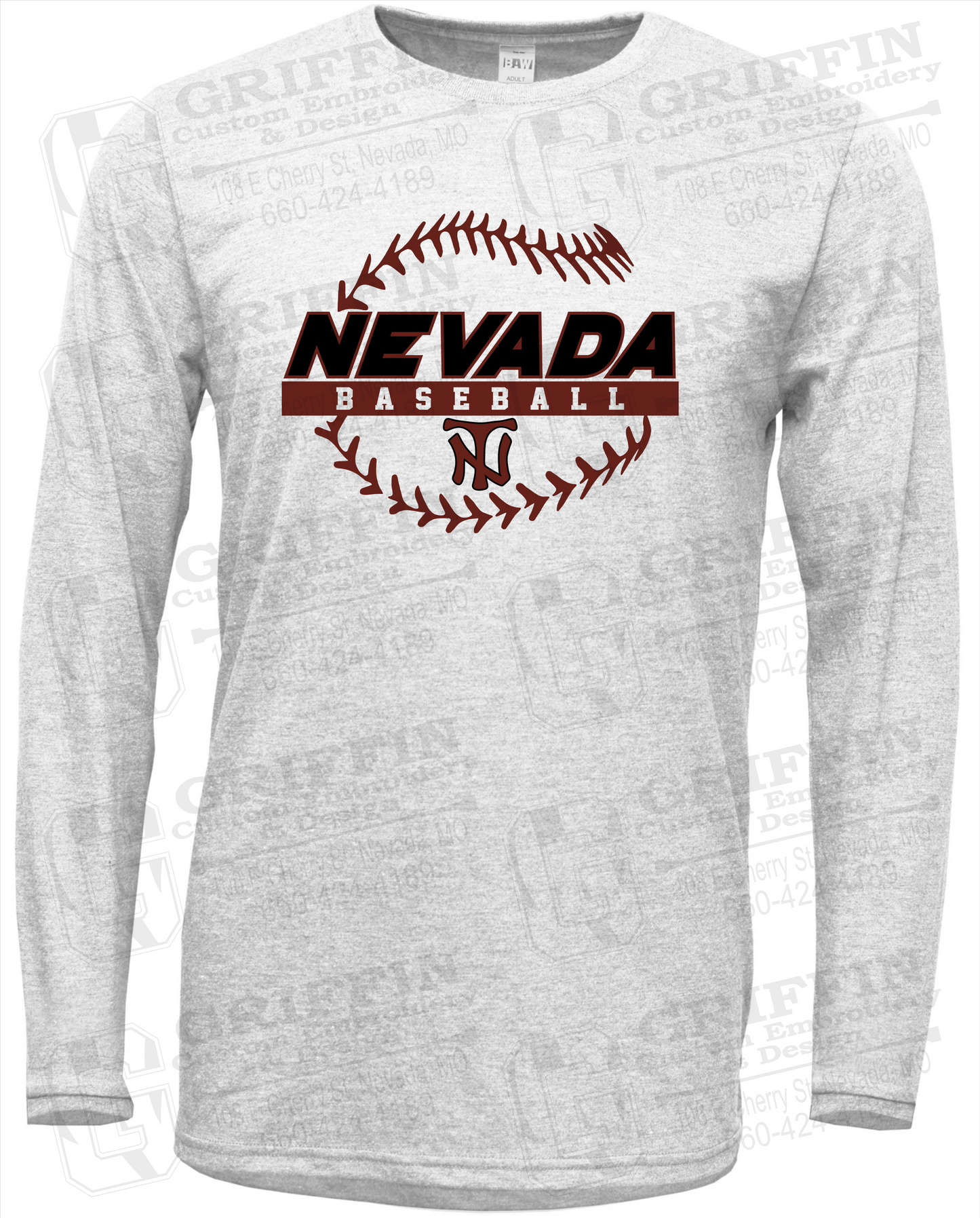 Soft-Tek Long Sleeve T-Shirt - Baseball - Nevada Tigers 24-T