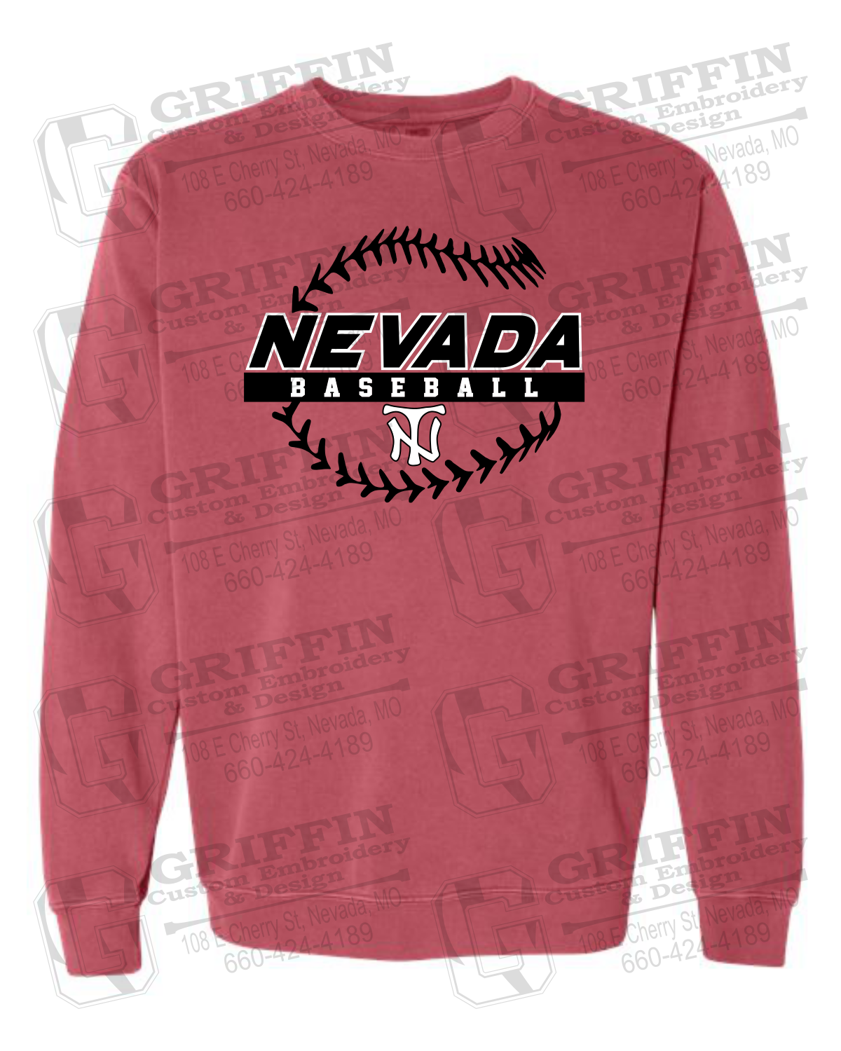 Comfort Colors Crewneck Sweatshirt - Baseball - Nevada Tigers 24-T