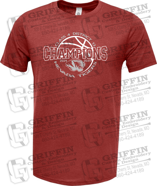 Soft-Tek Short Sleeve T-Shirt - 2025 District Champs Boys Basketball - Nevada Tigers 24-V
