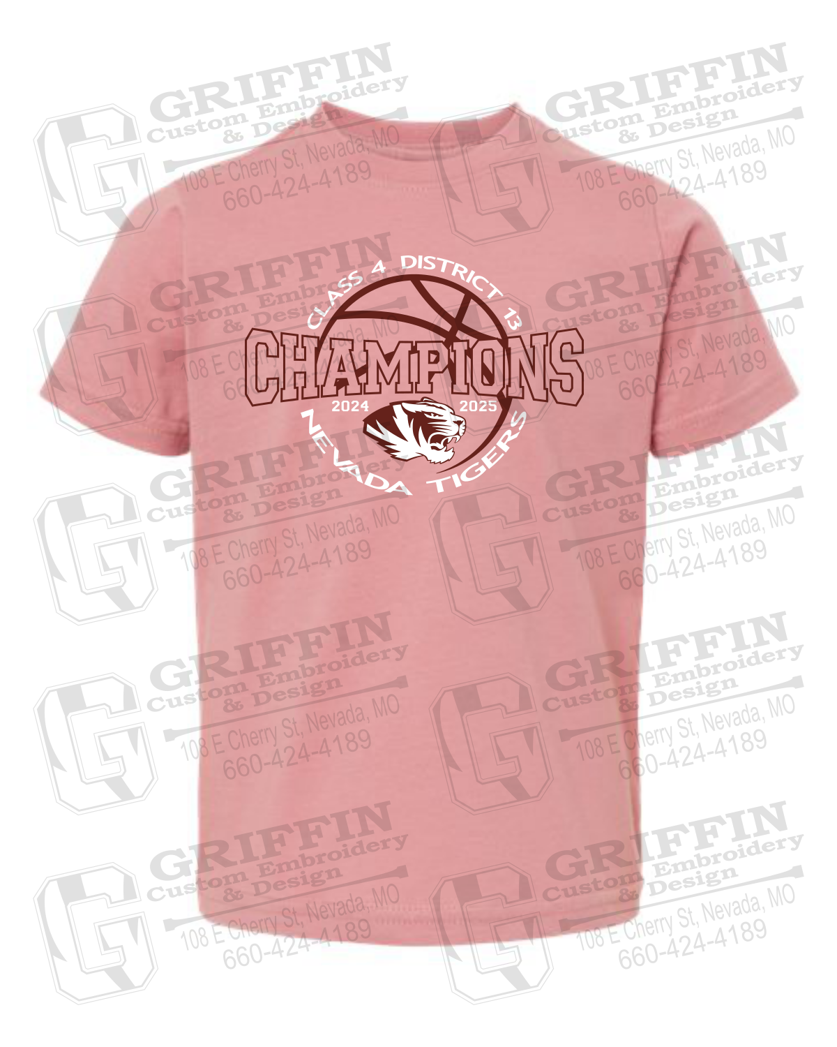 Toddler/Infant T-Shirt - 2025 District Champs Boys Basketball - Nevada Tigers 24-V