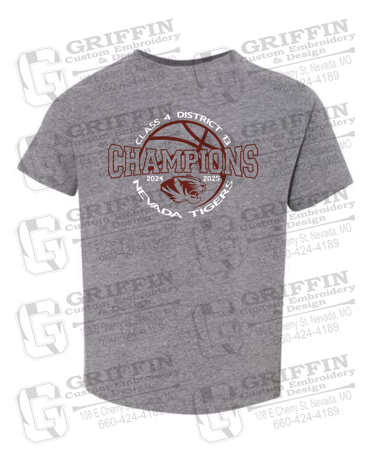 Toddler/Infant T-Shirt - 2025 District Champs Boys Basketball - Nevada Tigers 24-V