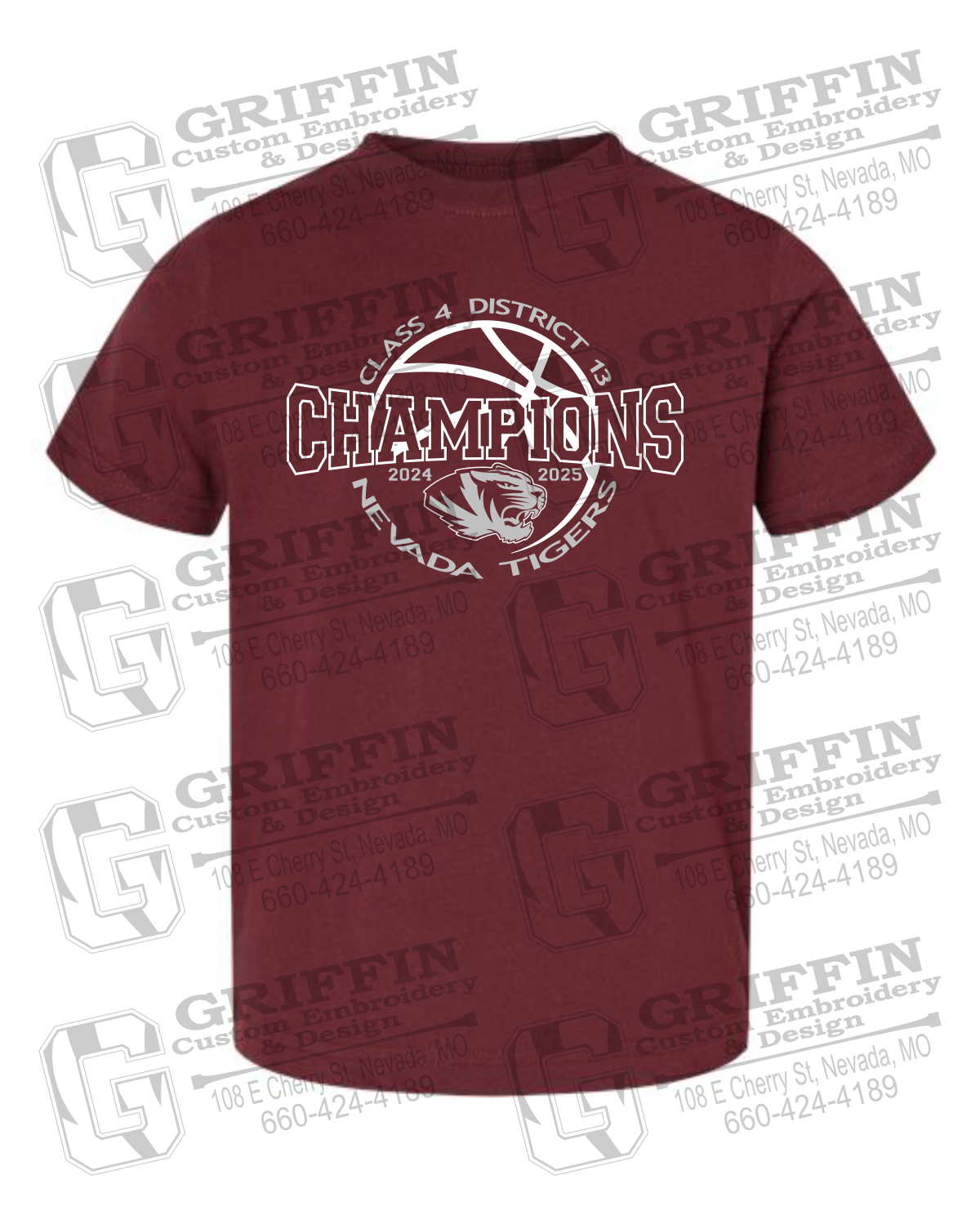 Toddler/Infant T-Shirt - 2025 District Champs Boys Basketball - Nevada Tigers 24-V