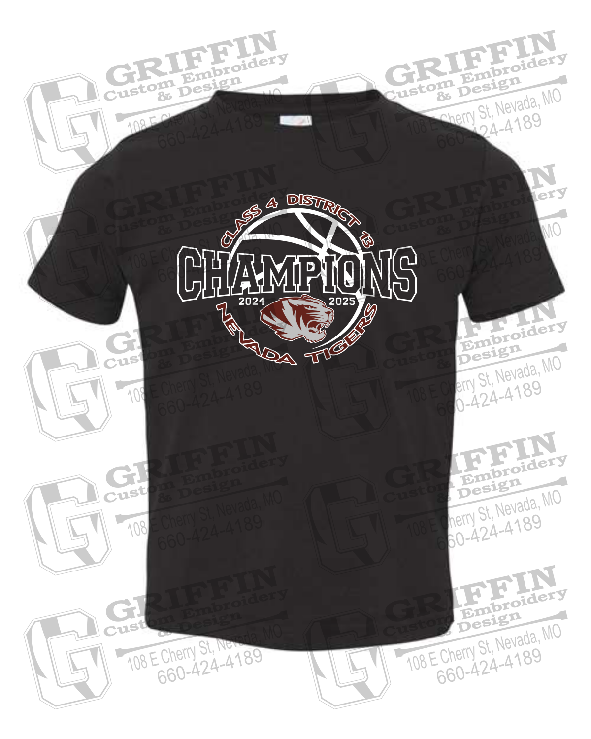 Toddler/Infant T-Shirt - 2025 District Champs Boys Basketball - Nevada Tigers 24-V