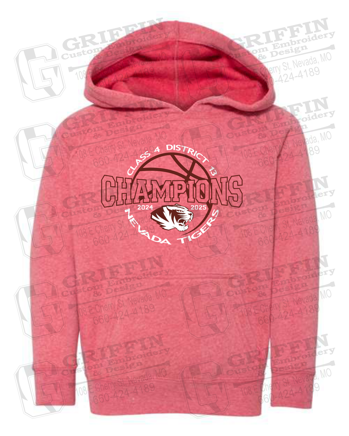Toddler Hoodie - 2025 District Champs Boys Basketball - Nevada Tigers 24-V