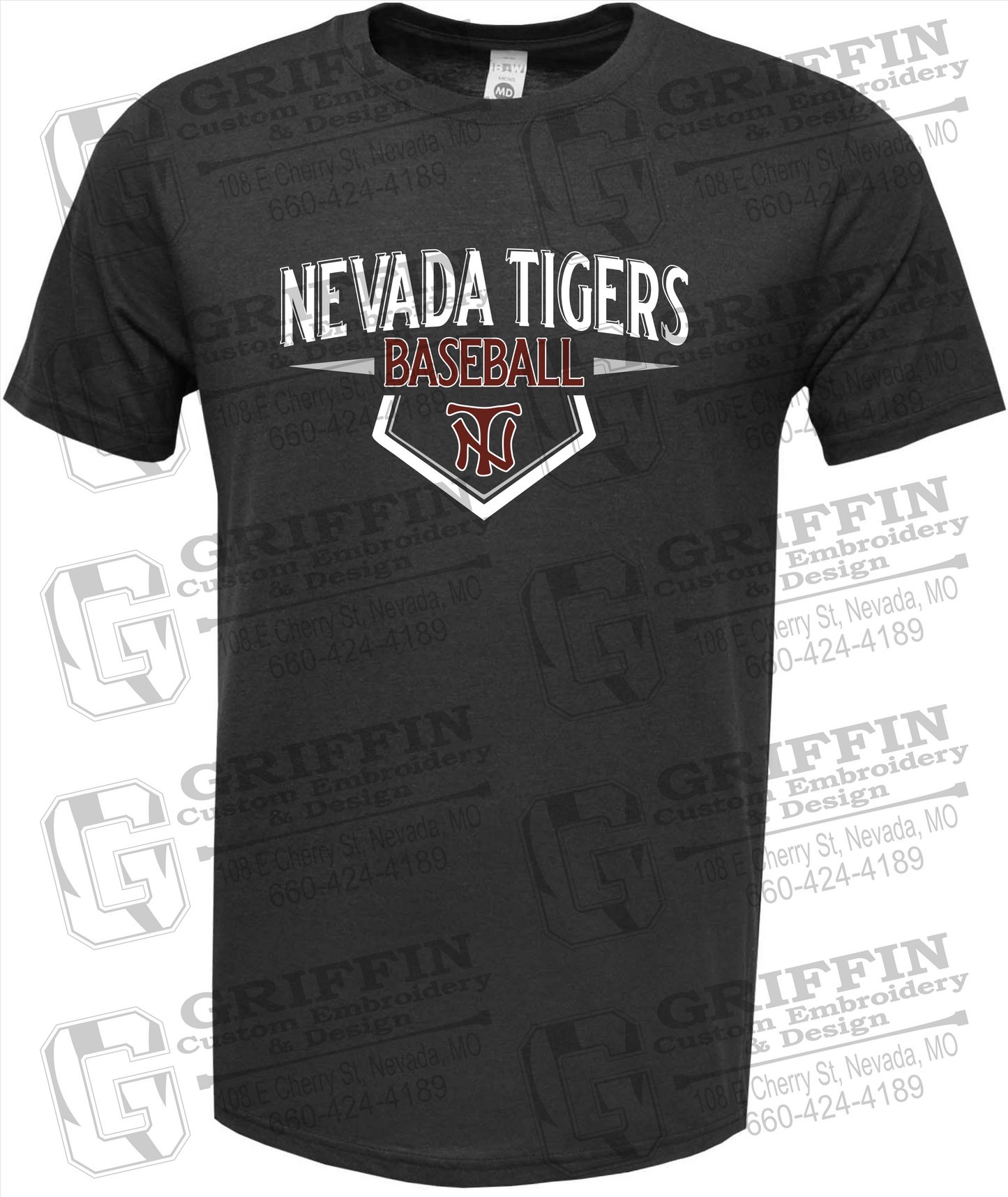 Soft-Tek Short Sleeve T-Shirt - Baseball - Nevada Tigers 24-W