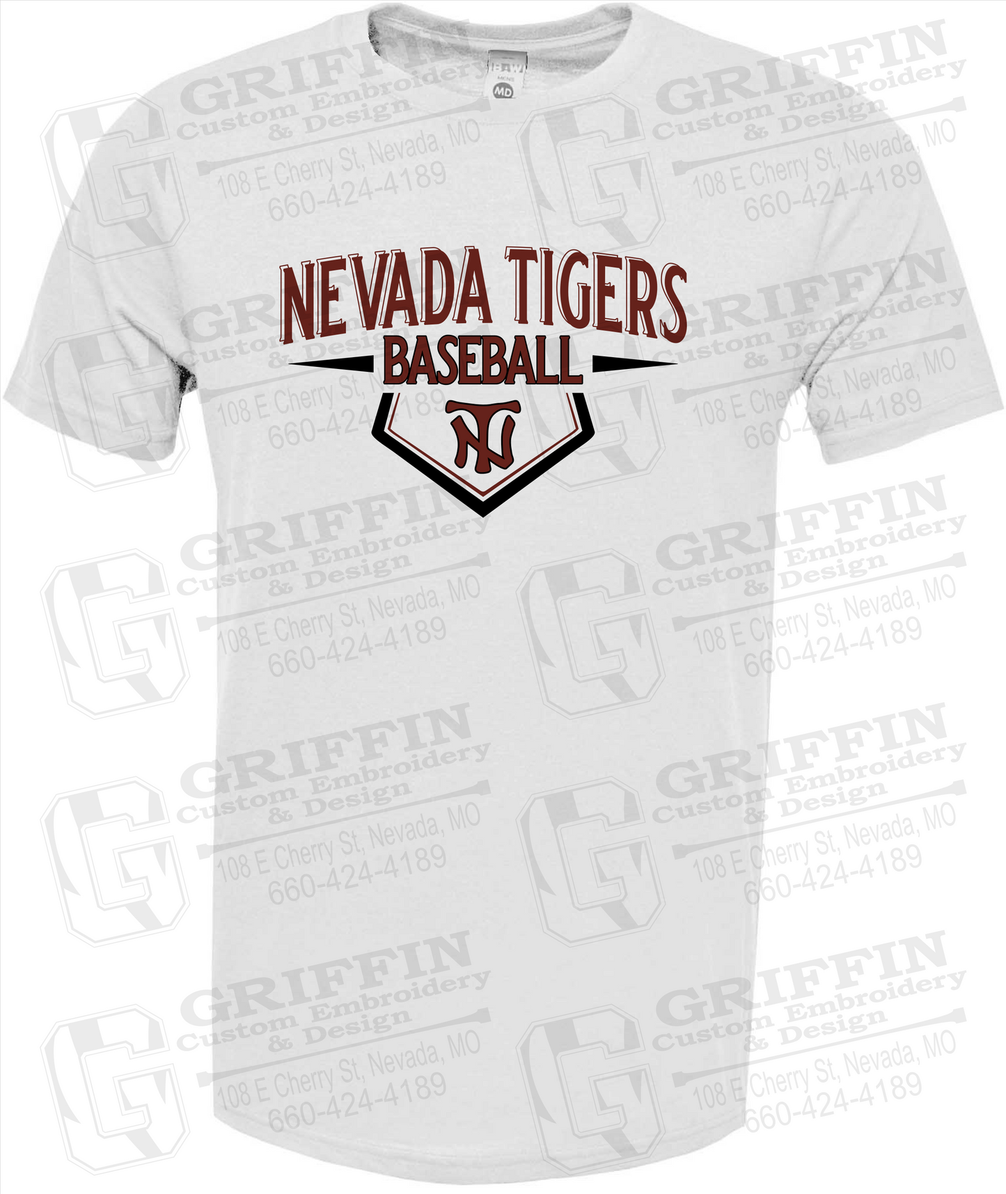 Soft-Tek Short Sleeve T-Shirt - Baseball - Nevada Tigers 24-W