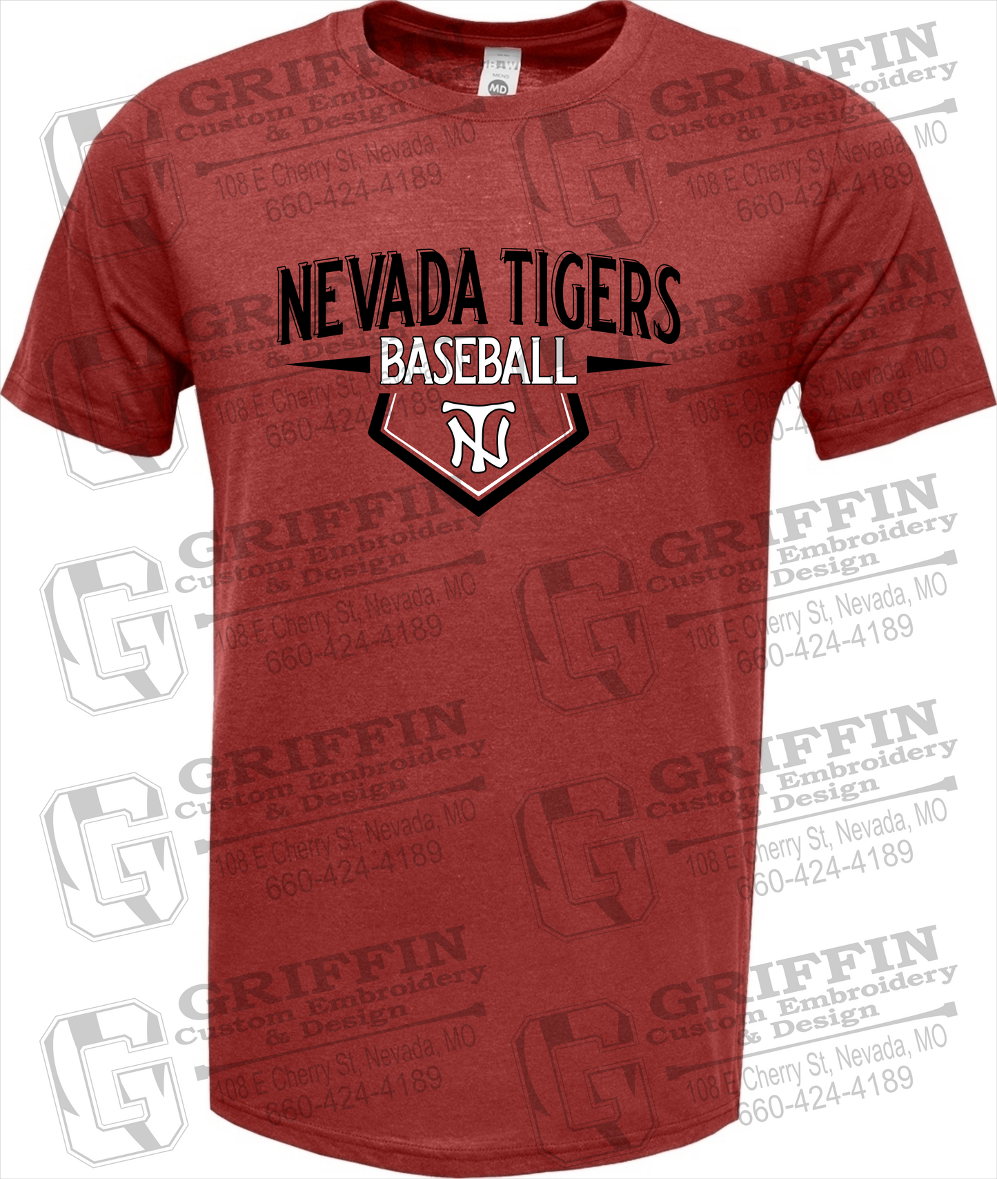 Soft-Tek Short Sleeve T-Shirt - Baseball - Nevada Tigers 24-W