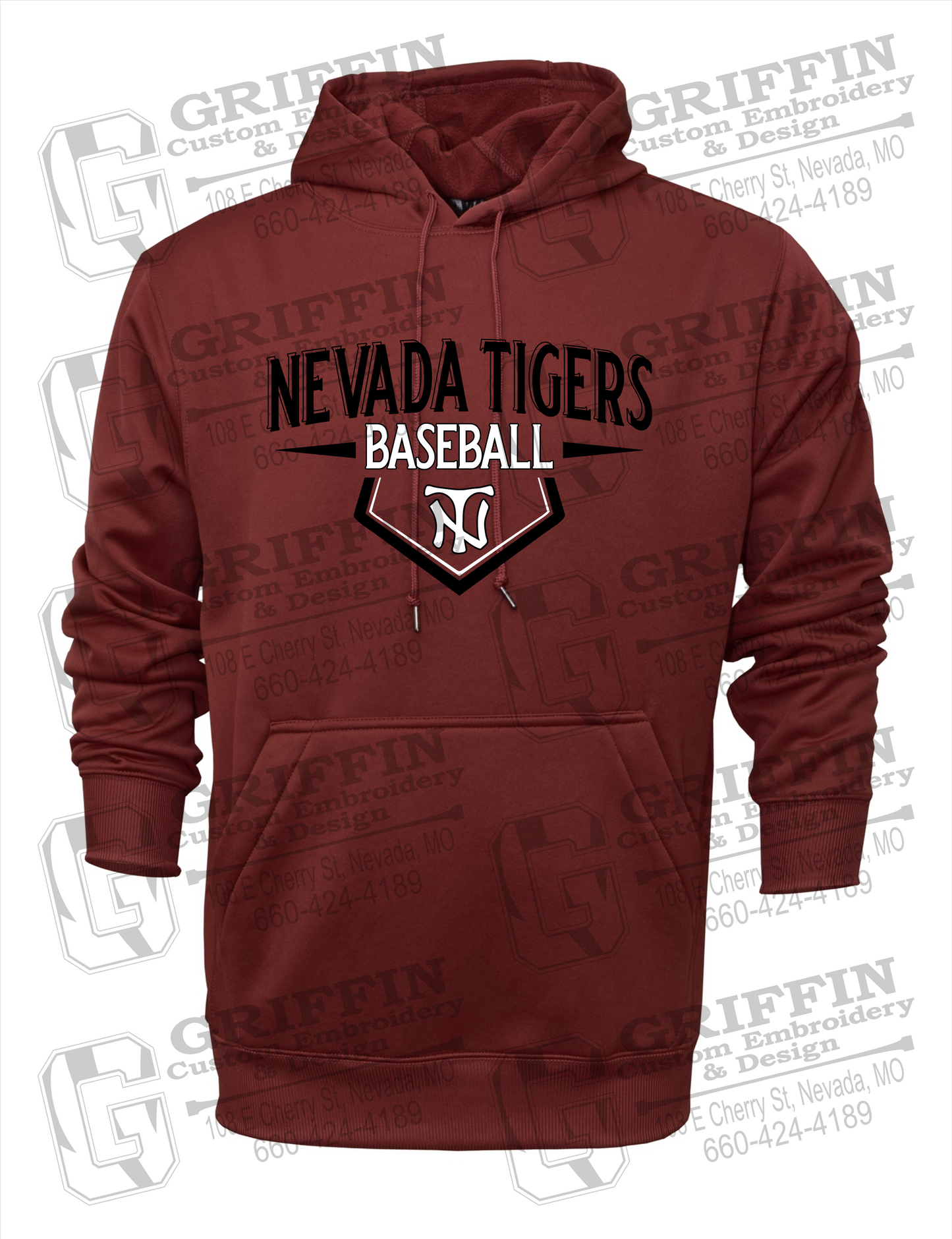Nevada Tigers 24-W Youth Hoodie - Baseball