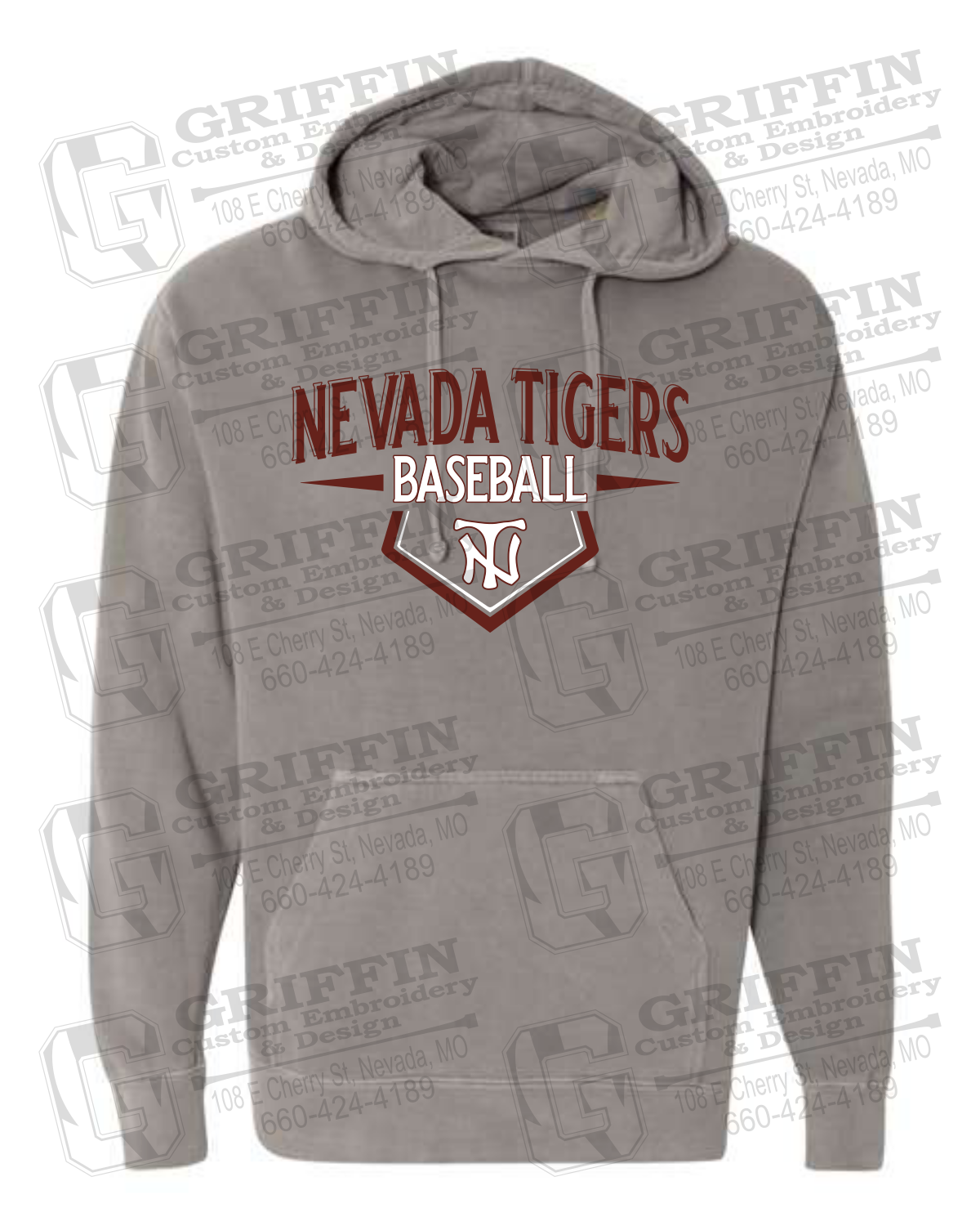 Comfort Colors Hoodie - Baseball - Nevada Tigers 24-W