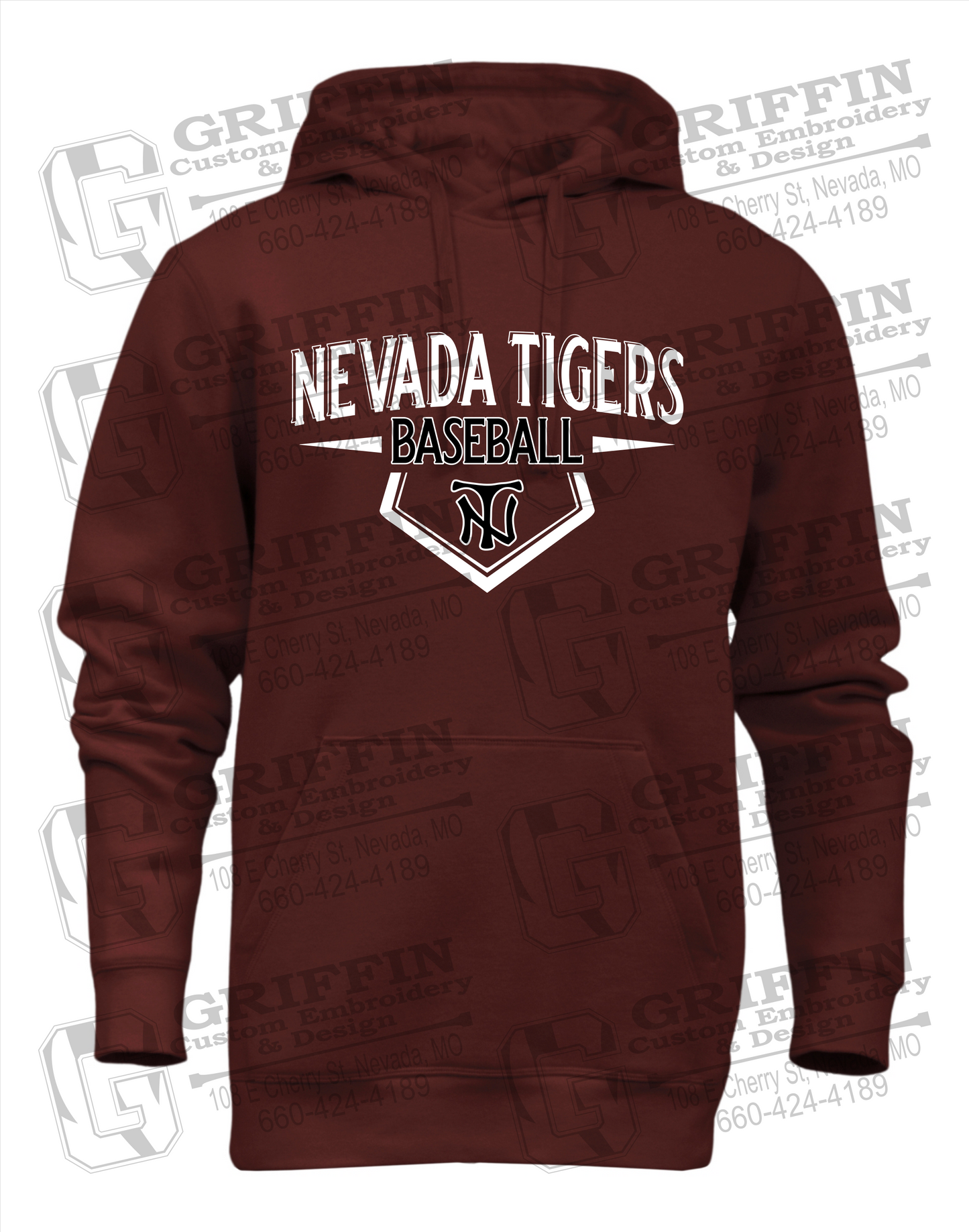 Heavyweight Fleece Hoodie - Baseball - Nevada Tigers 24-W