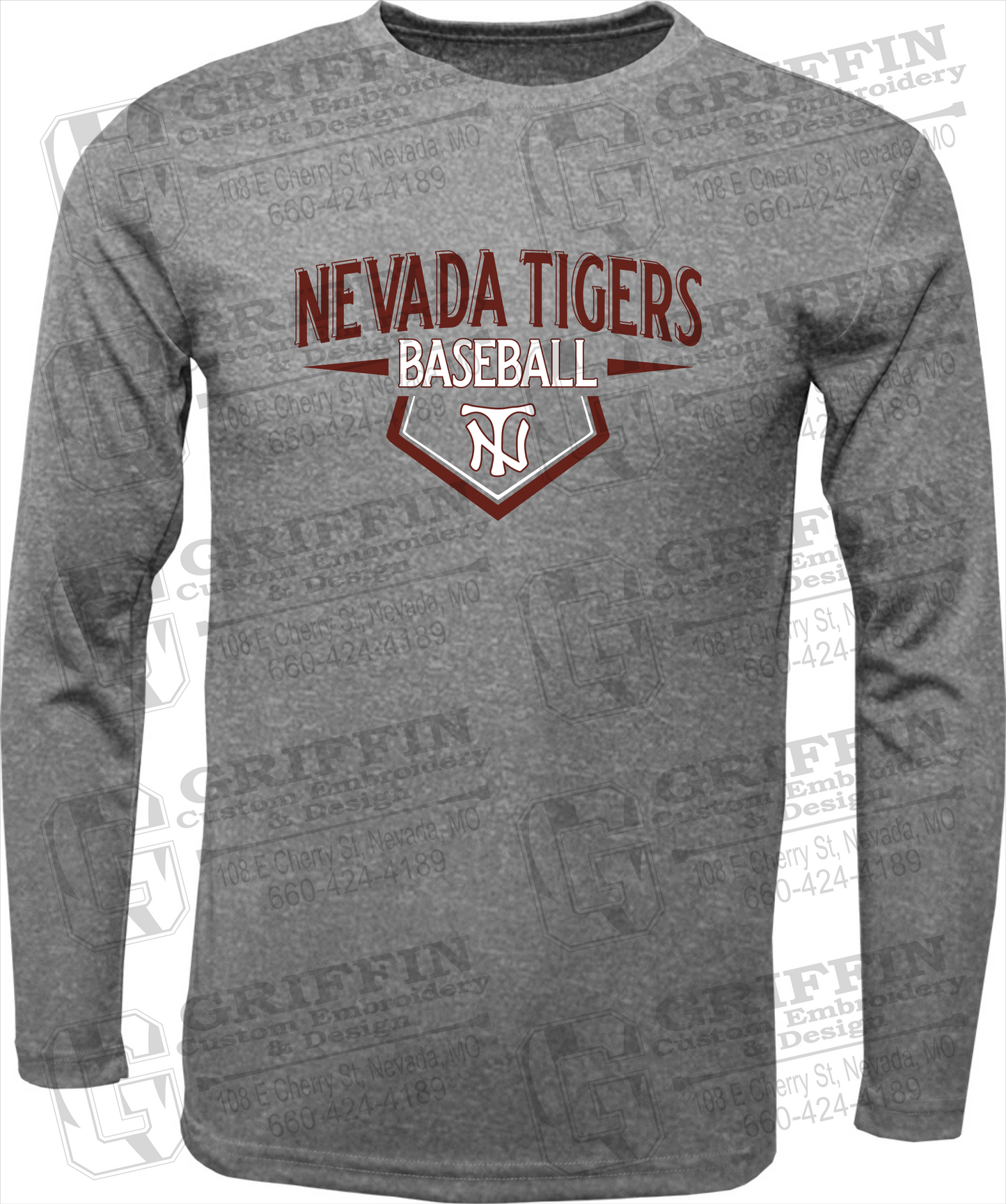 Toddler Dry-Fit Long Sleeve T-Shirt - Baseball - Nevada Tigers 24-W