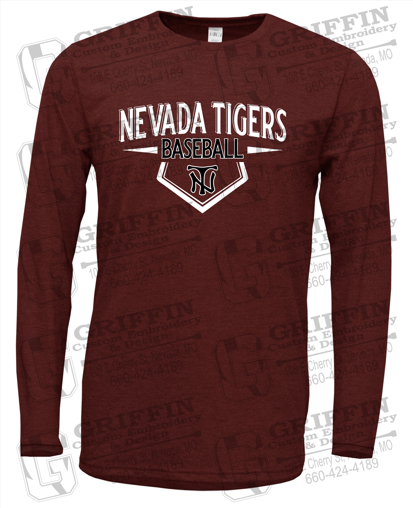 Soft-Tek Long Sleeve T-Shirt - Baseball - Nevada Tigers 24-W