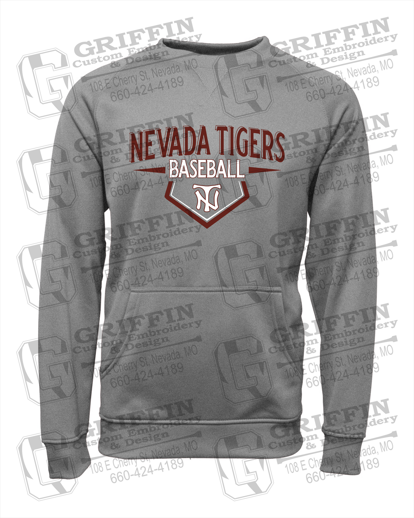 Nevada Tigers 24-W Youth Sweatshirt - Baseball