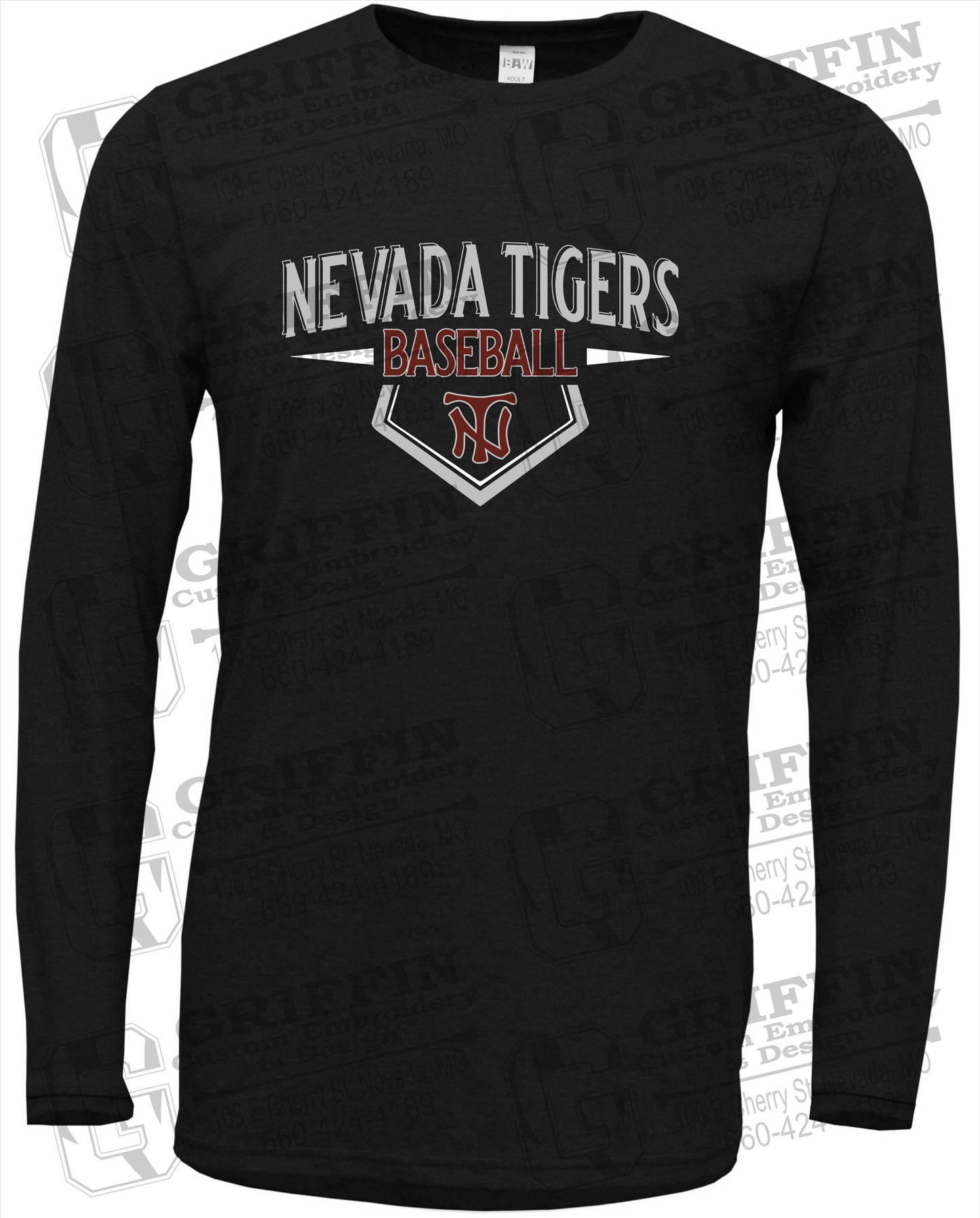 Soft-Tek Long Sleeve T-Shirt - Baseball - Nevada Tigers 24-W