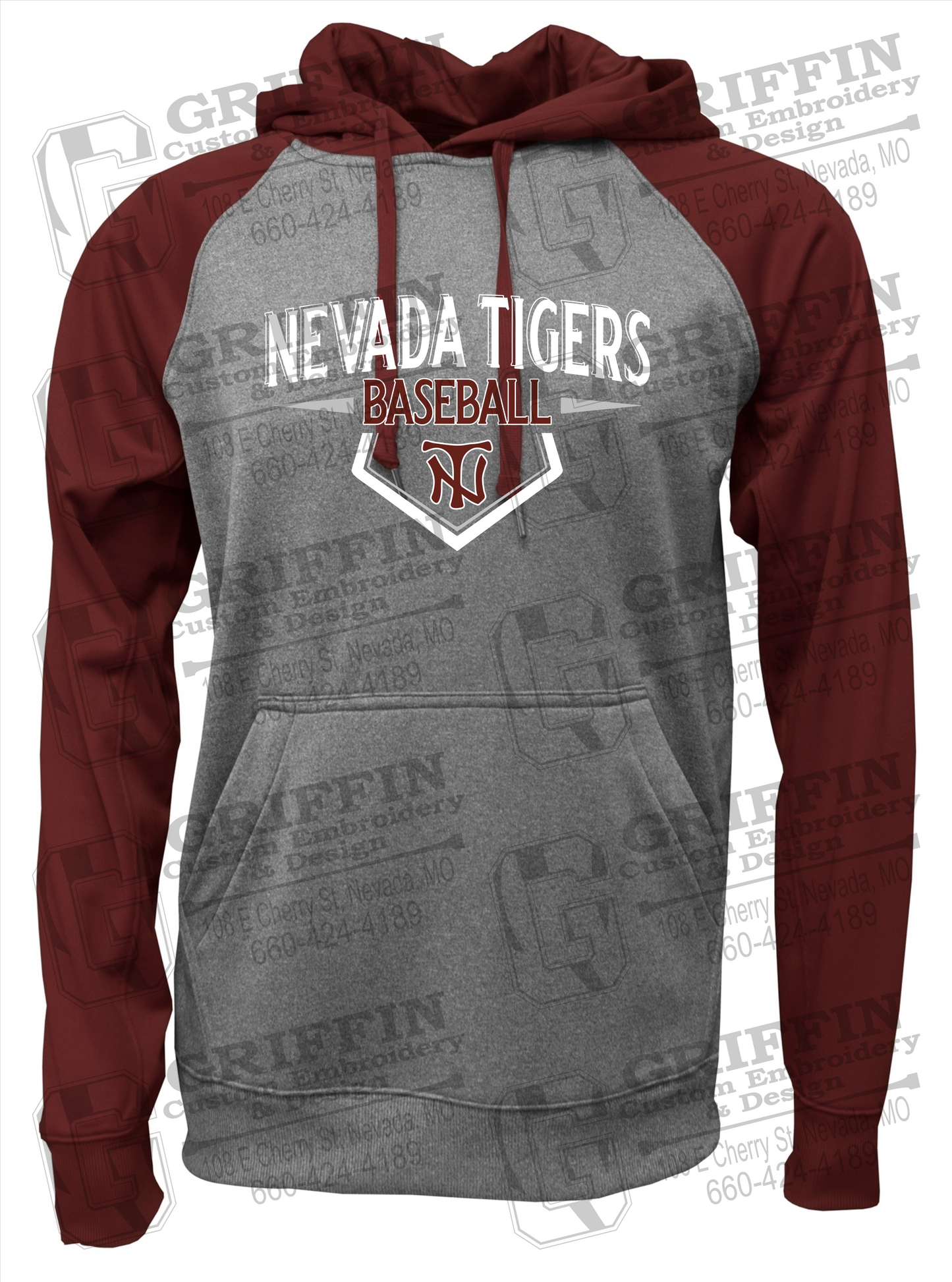 Nevada Tigers 24-W Youth Raglan Hoodie - Baseball