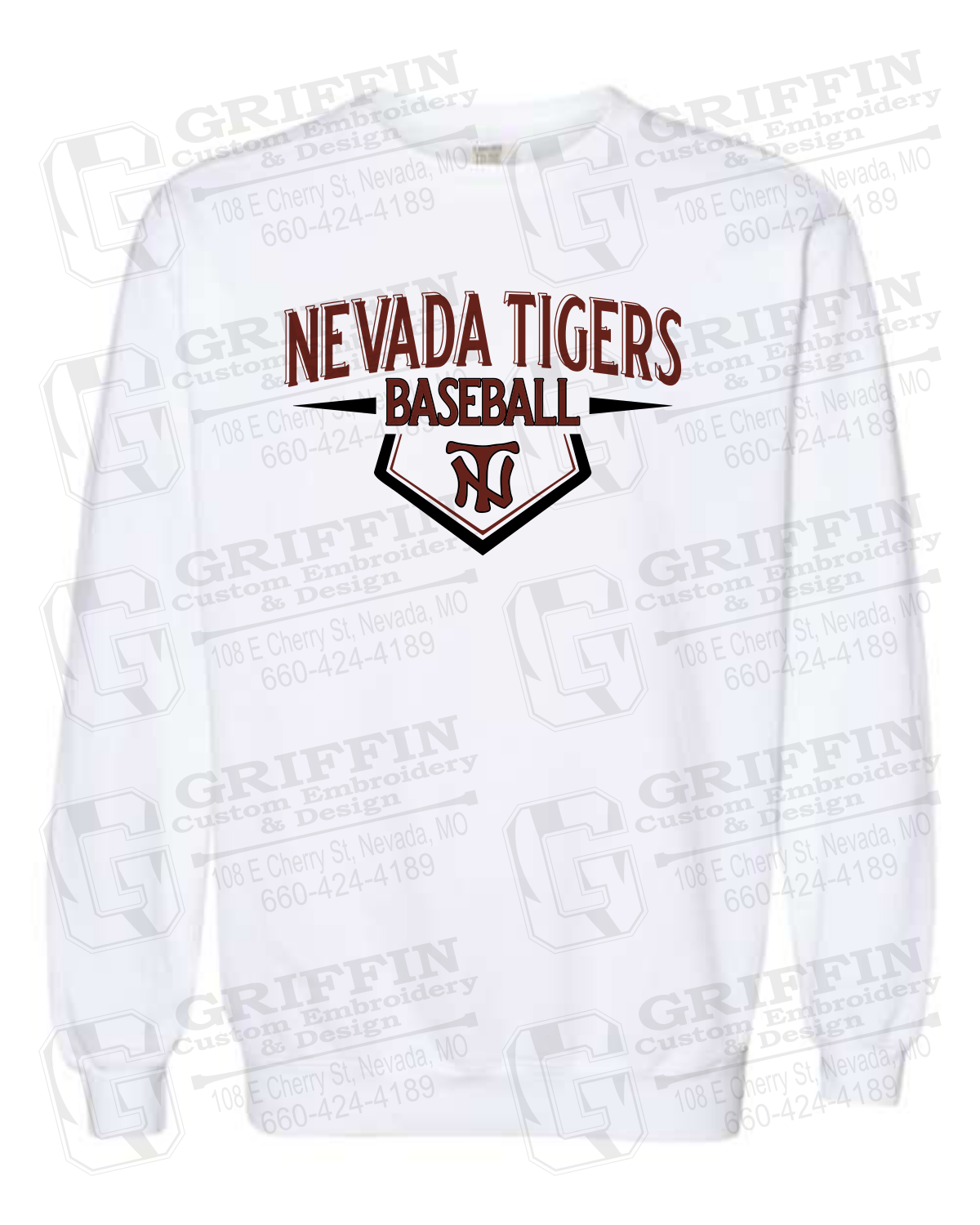 Comfort Colors Crewneck Sweatshirt - Baseball - Nevada Tigers 24-W