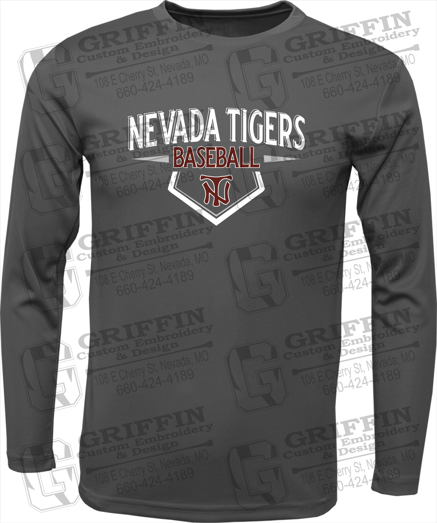 Toddler Dry-Fit Long Sleeve T-Shirt - Baseball - Nevada Tigers 24-W