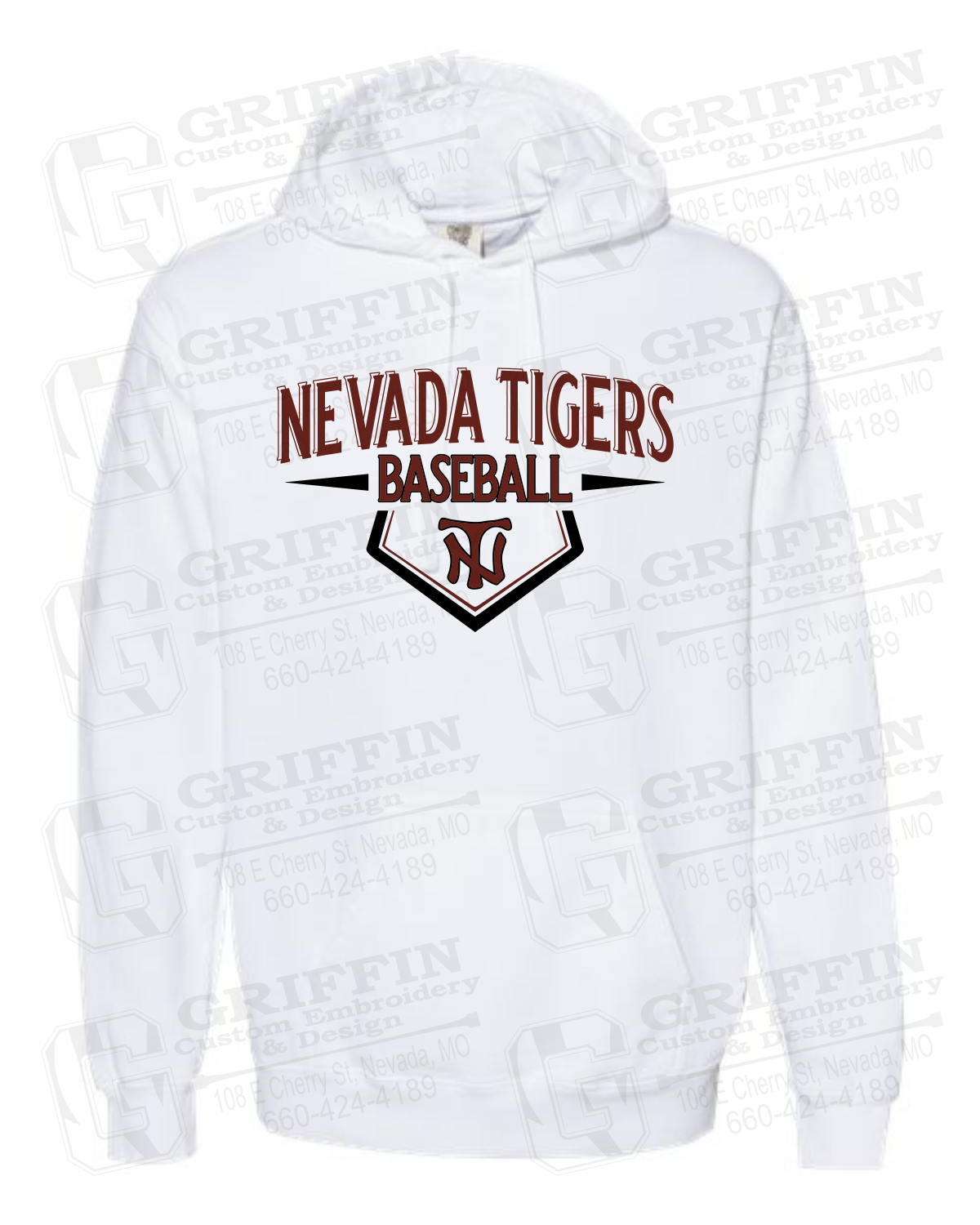 Comfort Colors Hoodie - Baseball - Nevada Tigers 24-W