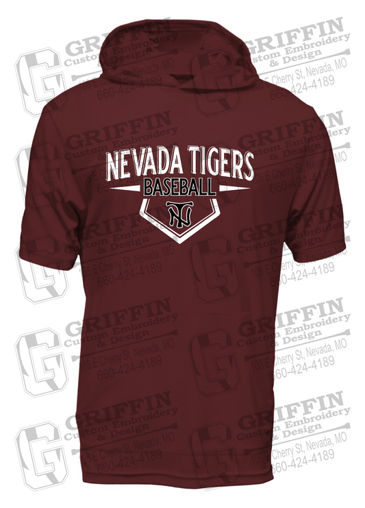 Dry-Fit Short Sleeve T-Shirt Hoodie - Baseball - Nevada Tigers 24-W