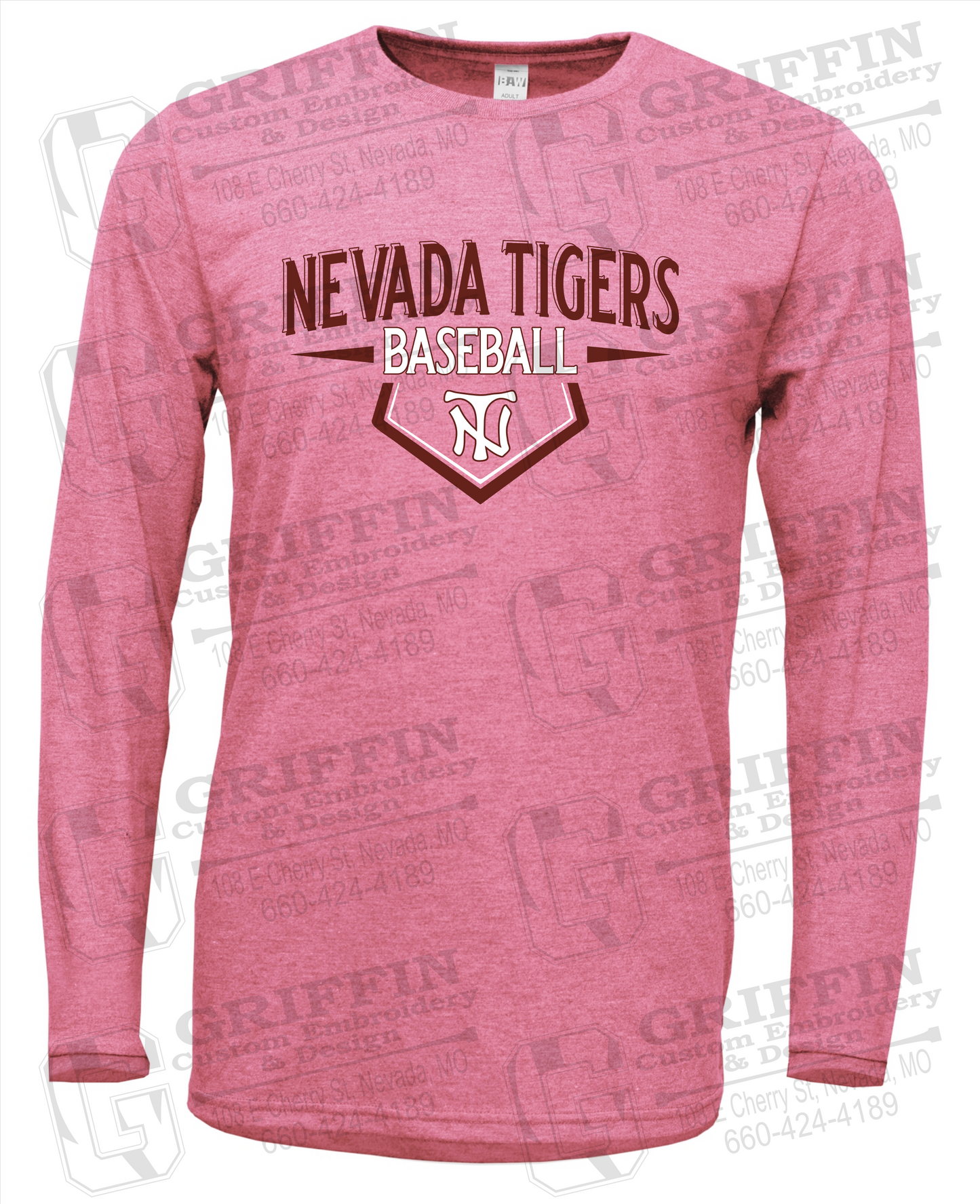 Soft-Tek Long Sleeve T-Shirt - Baseball - Nevada Tigers 24-W