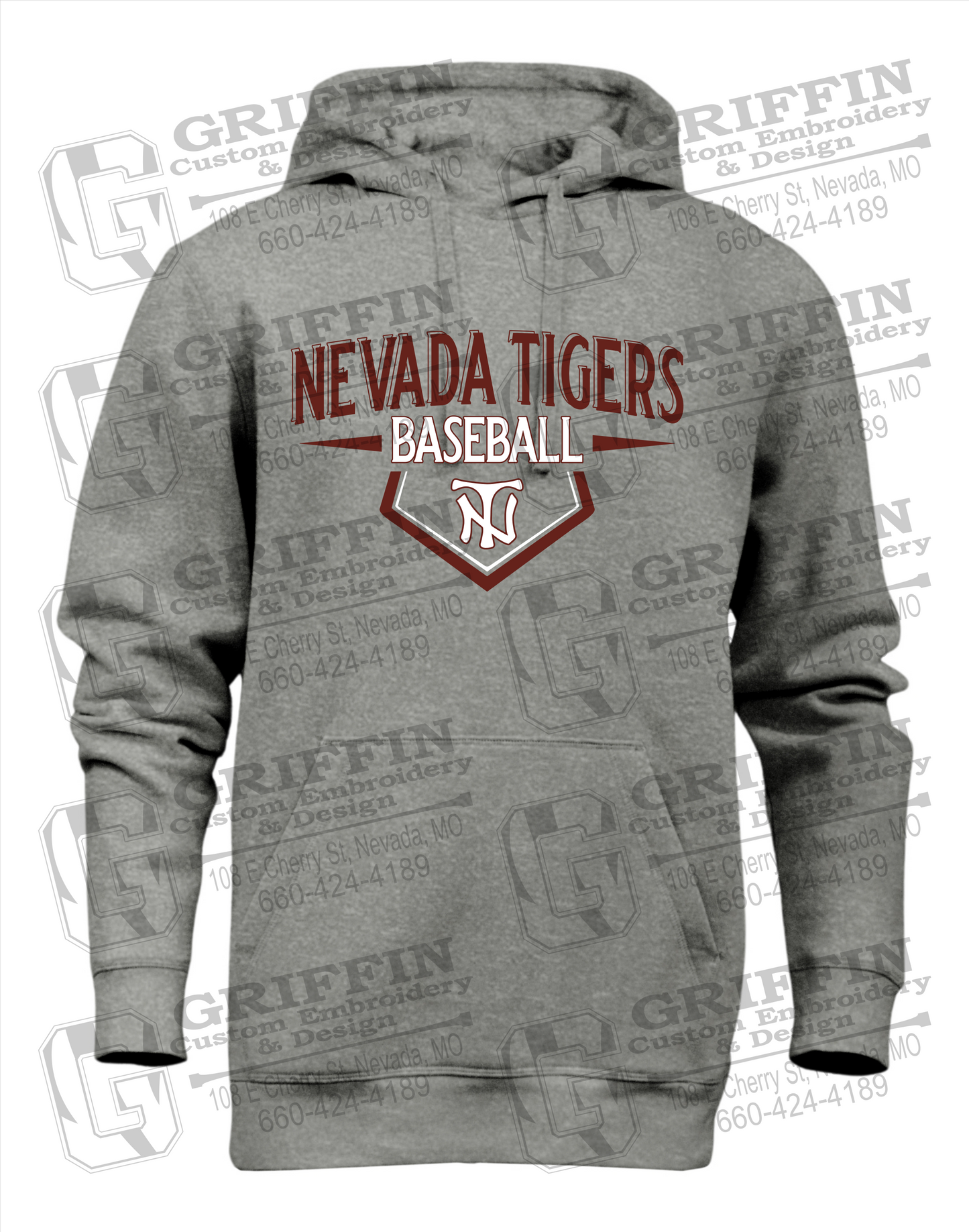 Heavyweight Fleece Hoodie - Baseball - Nevada Tigers 24-W