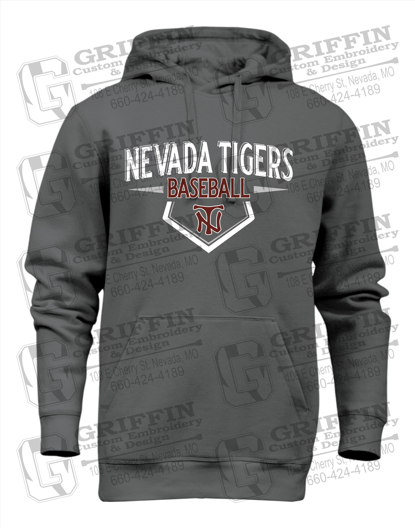 Heavyweight Fleece Hoodie - Baseball - Nevada Tigers 24-W