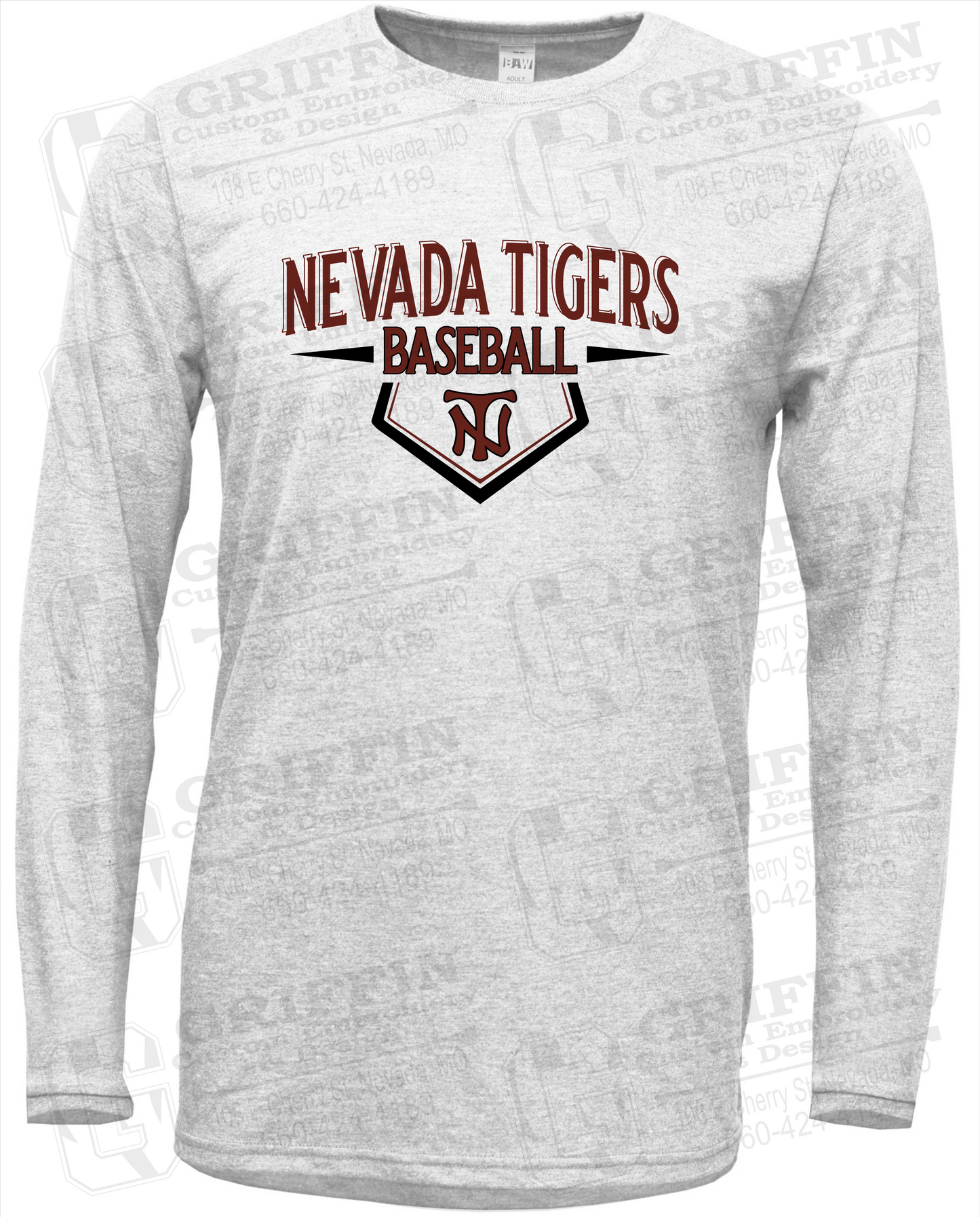 Soft-Tek Long Sleeve T-Shirt - Baseball - Nevada Tigers 24-W